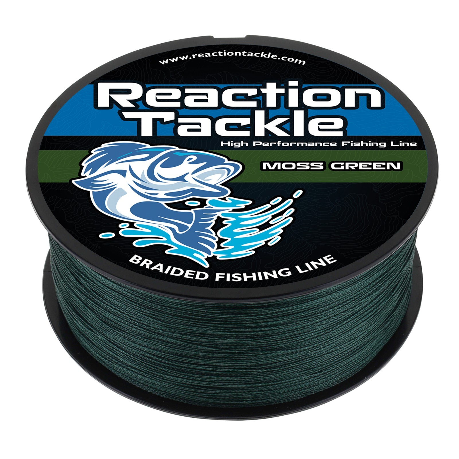 Reaction Tackle Braided Fishing Line Moss Green 4 and 8 Strands PE