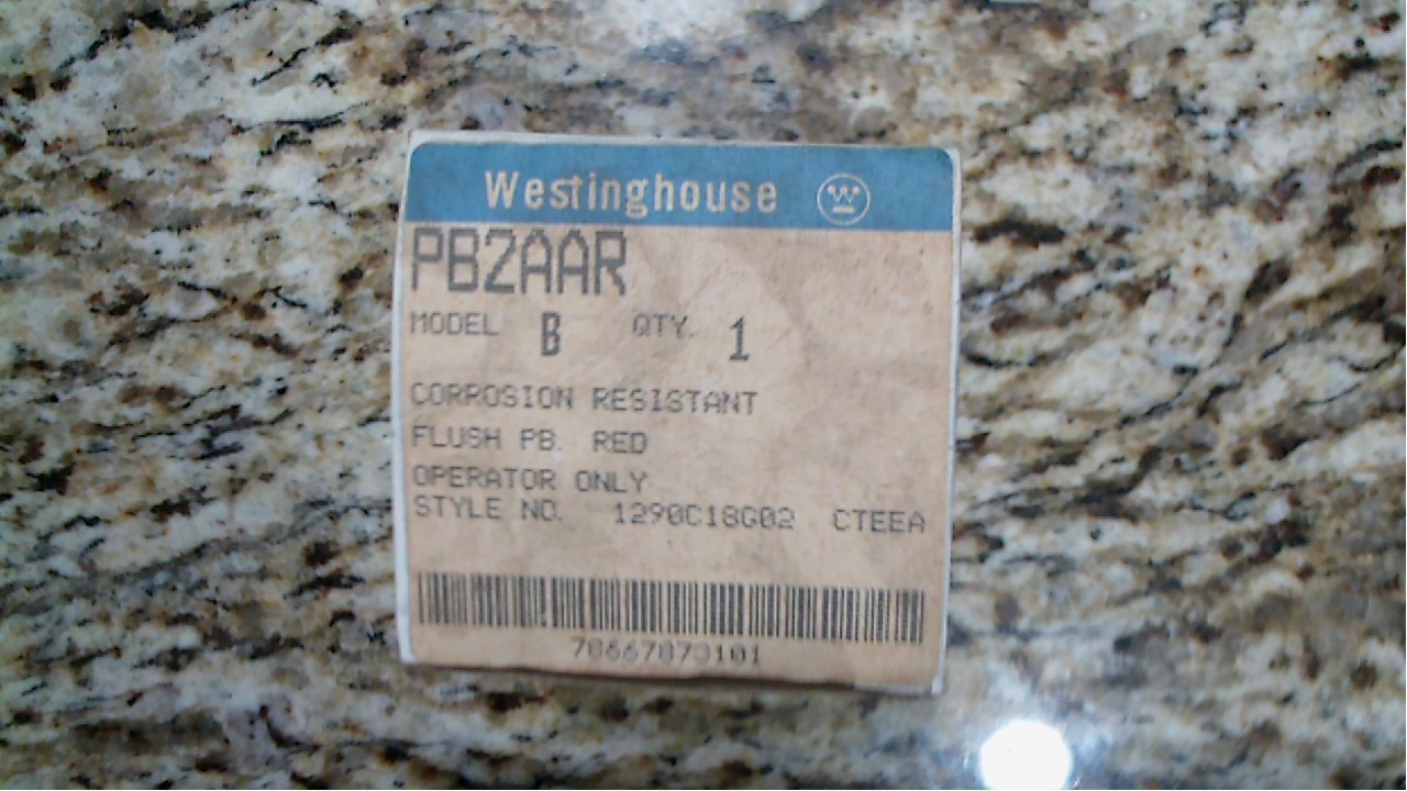 WESTINGHOUSE PB2AAR, RED FLUSH PUSH BUTTON OPER.-FREE SHIPPING