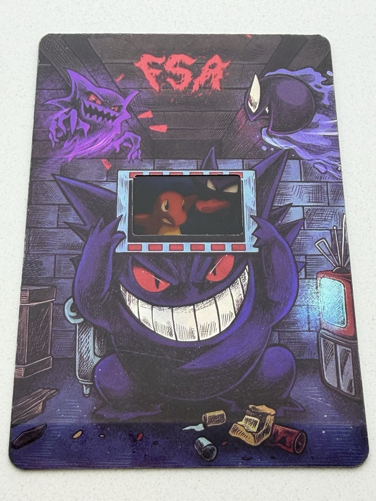 Pokémon FSA Card— Rare 35mm Film Cell: Haunter Licks Charmander Pokémon FSA Card— Rare 35mm Film Cell: Haunter Licks Charmander