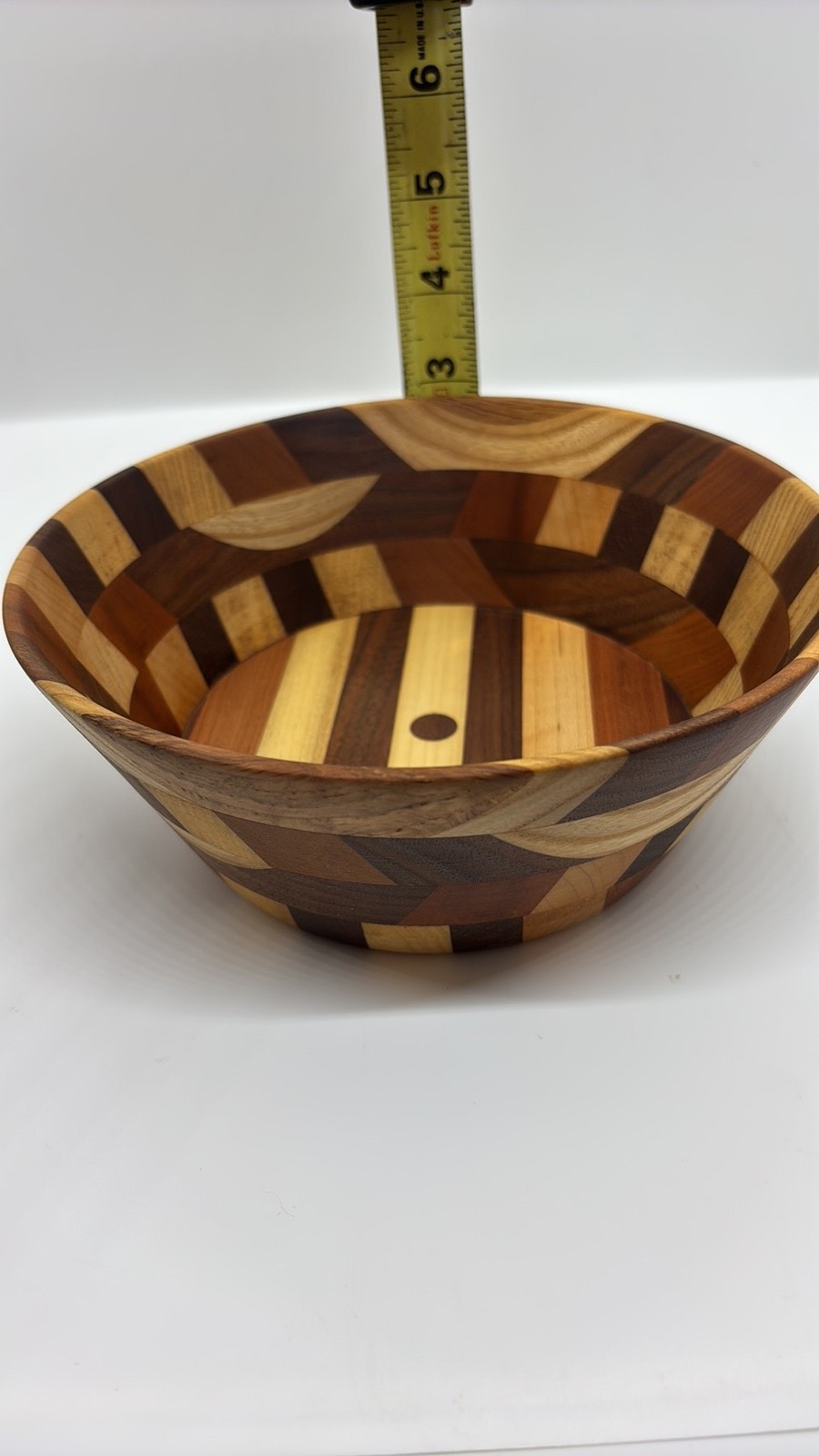 A&D Crafts Handcrafted Segmented Mixed Wood Bowl