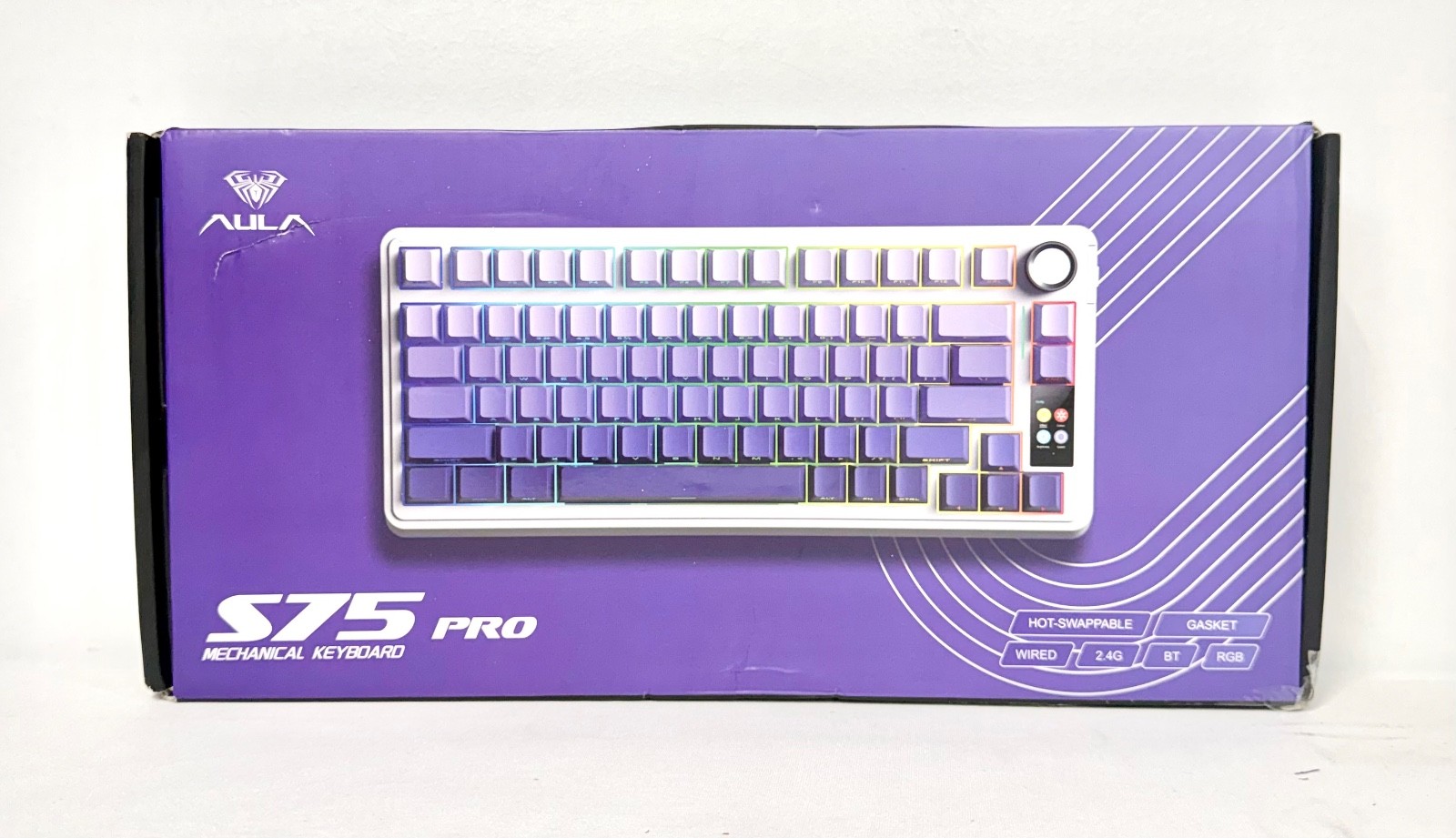 Open Box - AULA S75Pro 75% Wireless Mechanical Gaming Keyboard TFT Screen