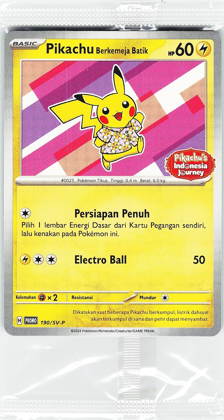 Pokemon Berkemeja Flower Promo Pikachu's Indonesia Journey Card 190/SV-P