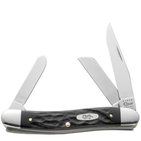 CASE XX KNIVES ROUGH BLACK JIGGED SYNTHETIC MEDIUM STOCKMAN 6318 SS (18222) POCK