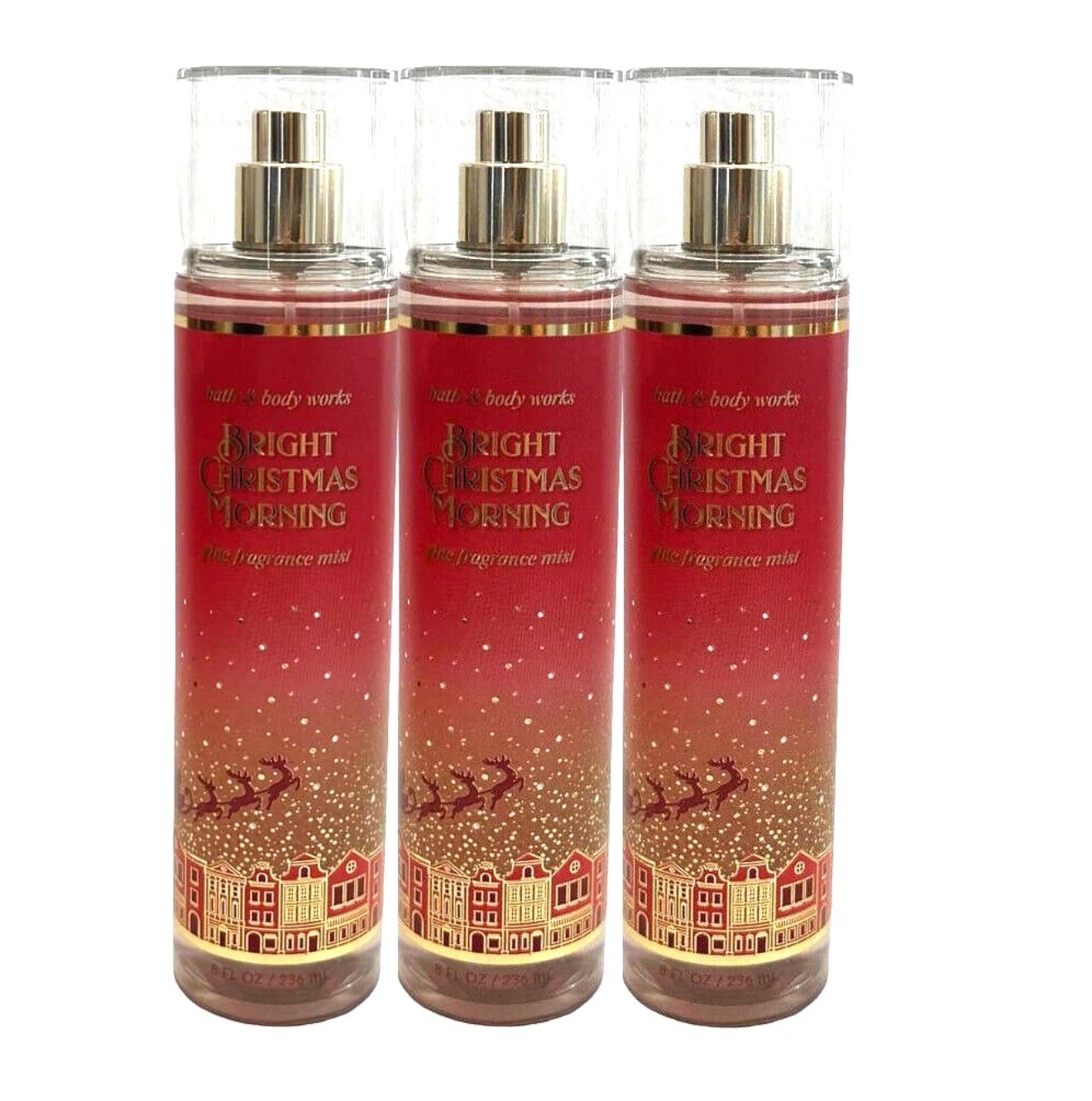 3X NEW BBW Bath & Body Works BRIGHT CHRISTMAS MORNING Fine Fragrance Mist Spray 3X NEW BBW Bath & Body Works BRIGHT CHRISTMAS MORNING Fine Fragrance Mist Spray
