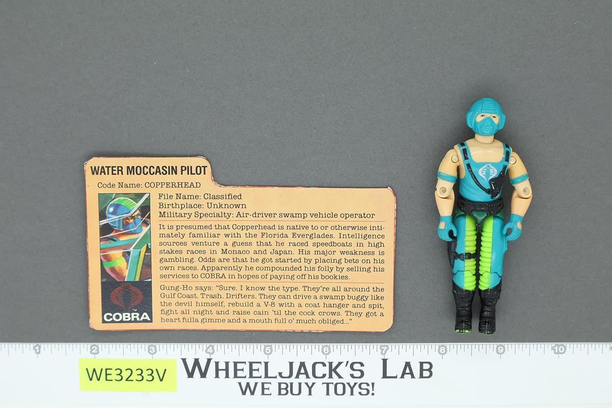 Copperhead V1 BLUE GLOVES Complete 1984 G.I. Joe Hasbro Vintage Action Figure