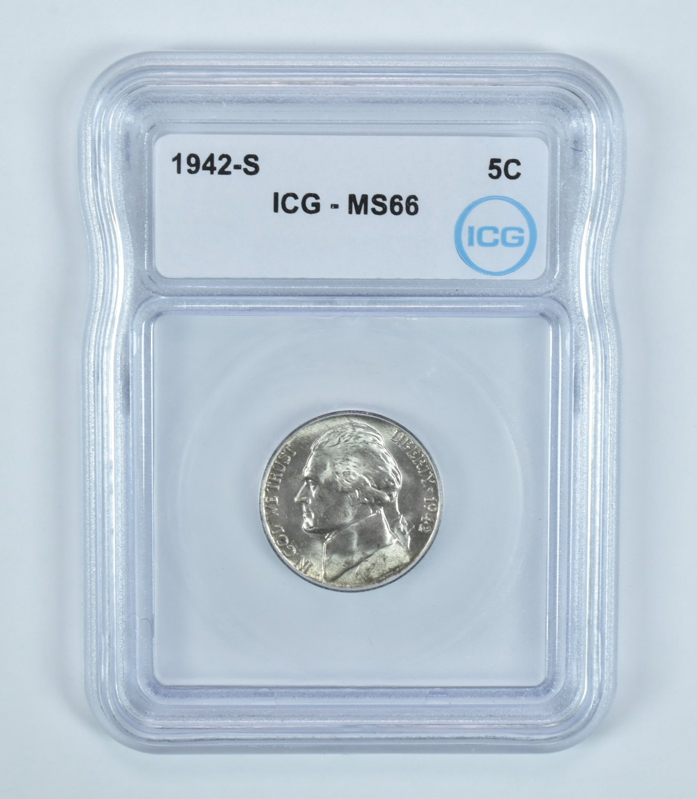 1942-S Jefferson Nickel MS66 ICG (WTN Wartime)