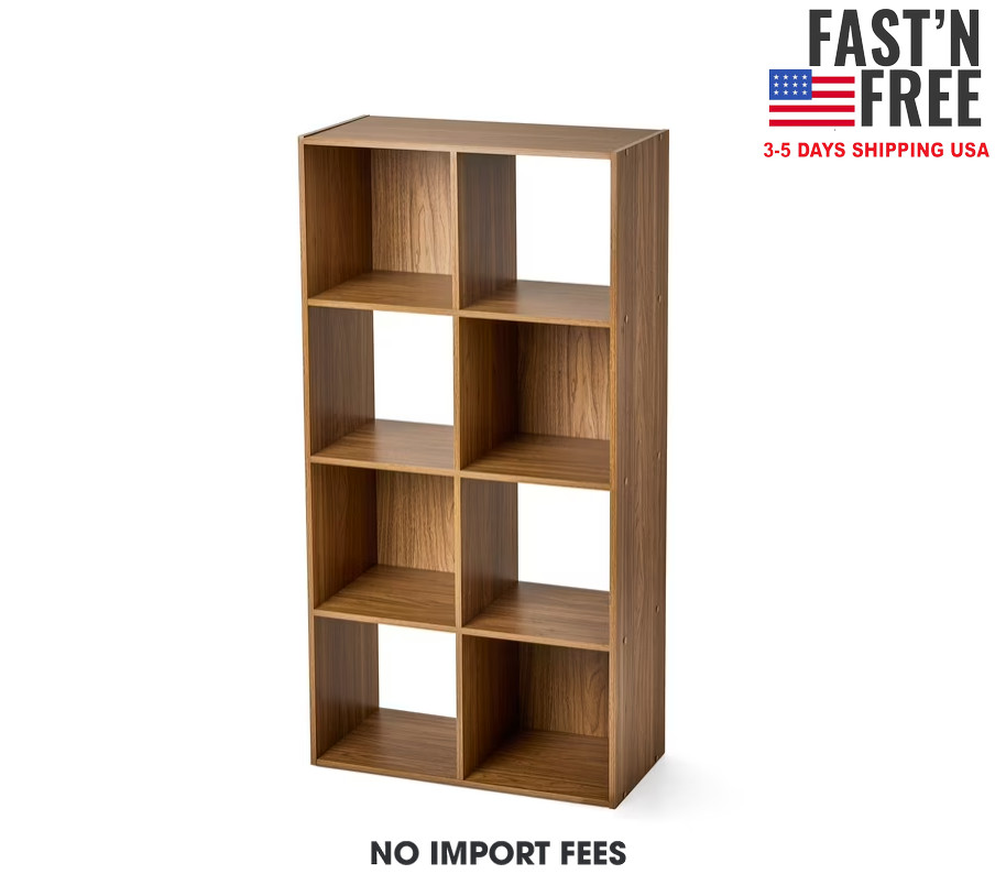 Mainstays 8 Cube Storage Organizer, Warm Walnut