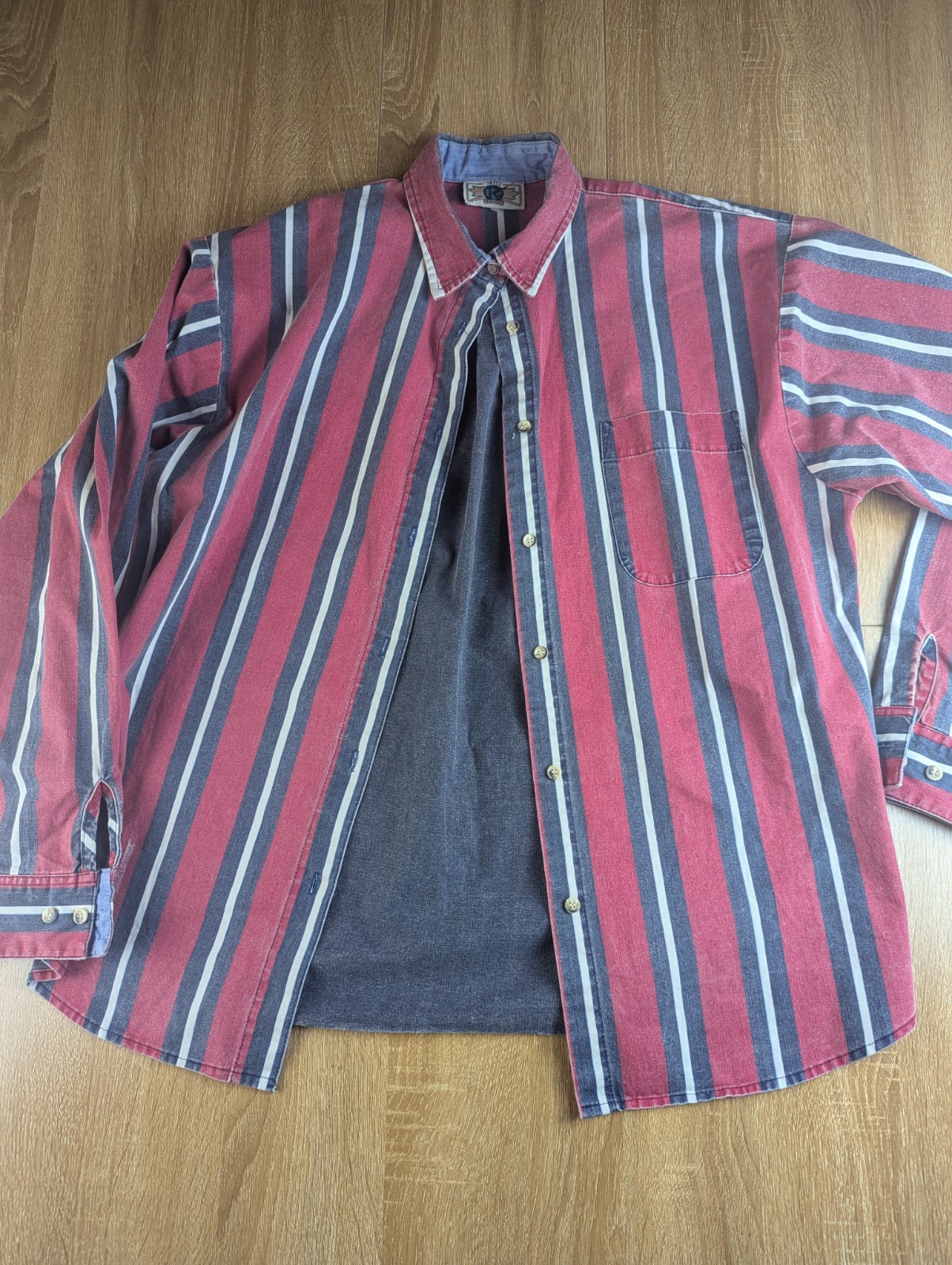 Vintage Brushpopper Style Button Up Shirt Men Long Sleeve Circle R Classics USA
