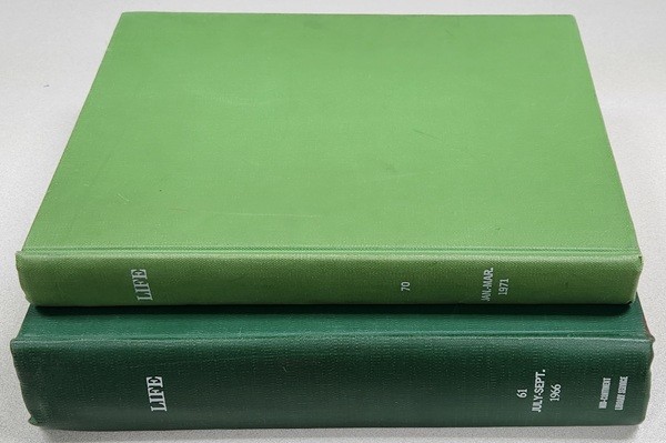 Vintage LIFE Magazine Bound Volumes Lot 1966 July-Sept & 1971 Jan-Mar Ex-Library