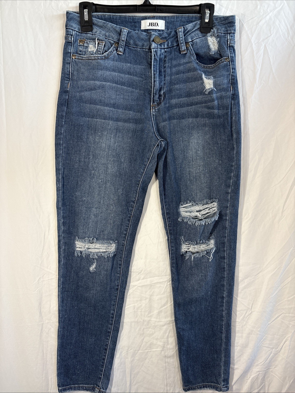 JBD Just Black Denim TAPERED LEG JEANS Destroyed Rips ANKLE Skinny STRETCH sz 28 JBD Just Black Denim TAPERED LEG JEANS Destroyed Rips ANKLE Skinny STRETCH sz 28