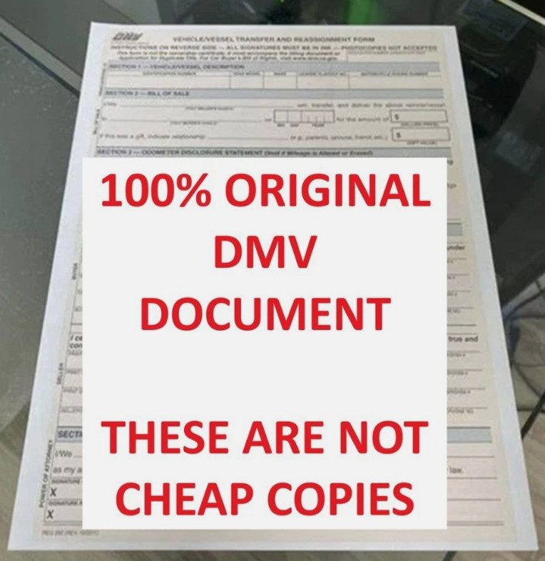 100% Original DMV REG 262 Form Pack Of 55 Vehicle Transfer and Reassignment Form