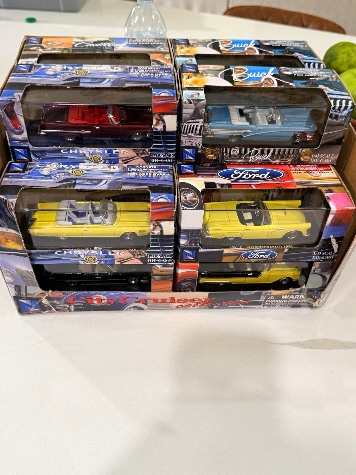 Huge Lot of 16 Vintage New Ray City Cruiser 1 43 Diecast 59 Cadillac Buick Olds