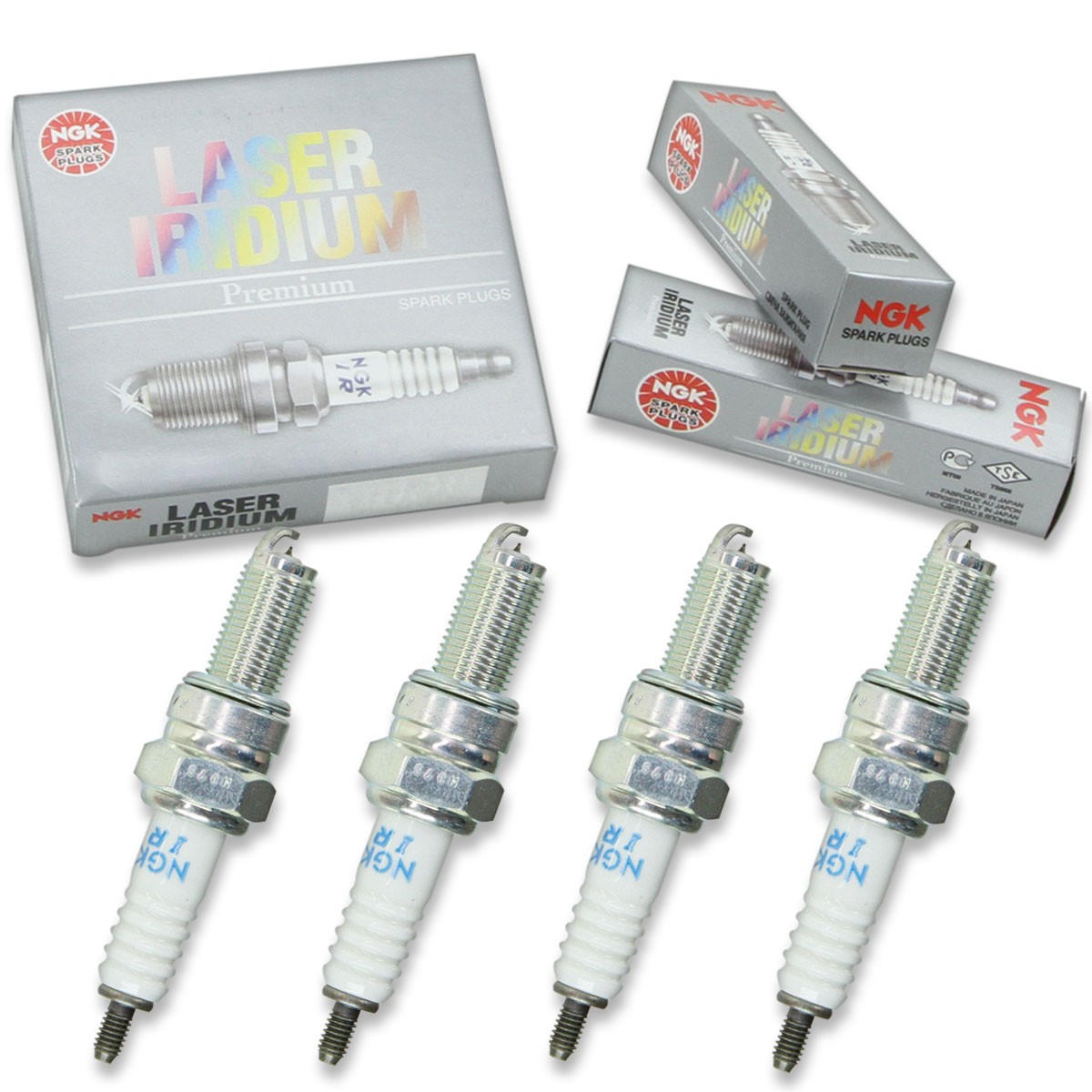 4pcs 04-09 Kawasaki ZX1000 Ninja ZX-10R NGK Laser Iridium Spark Plugs 998cc fv
