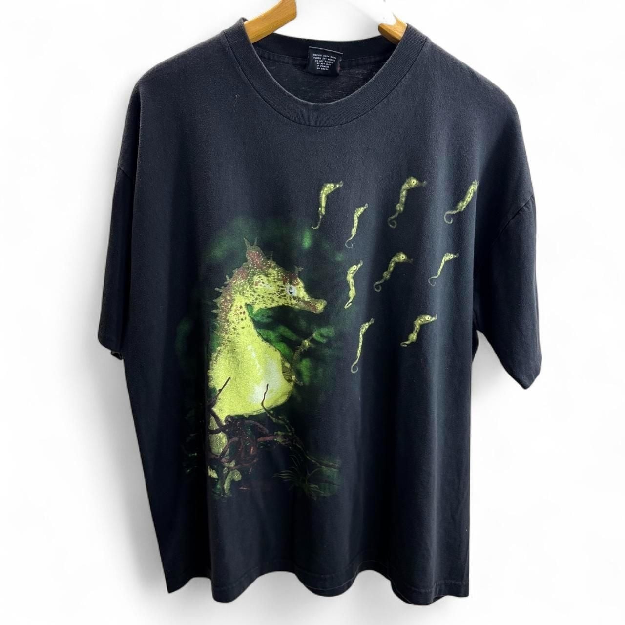 Giant Nirvana Seahorse Grail T-Shirt Size XL 1993 Vintage Black Giant Nirvana Seahorse Grail T-Shirt Size XL 1993 Vintage Black