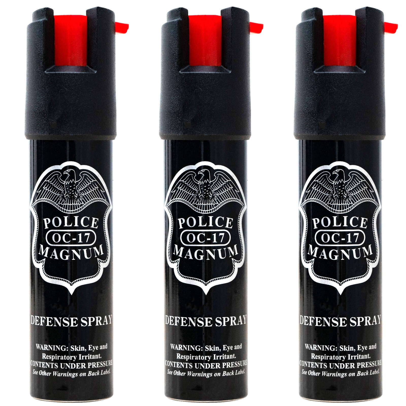 3 Police Magnum pepper spray .75oz unit safety lock self defense protection