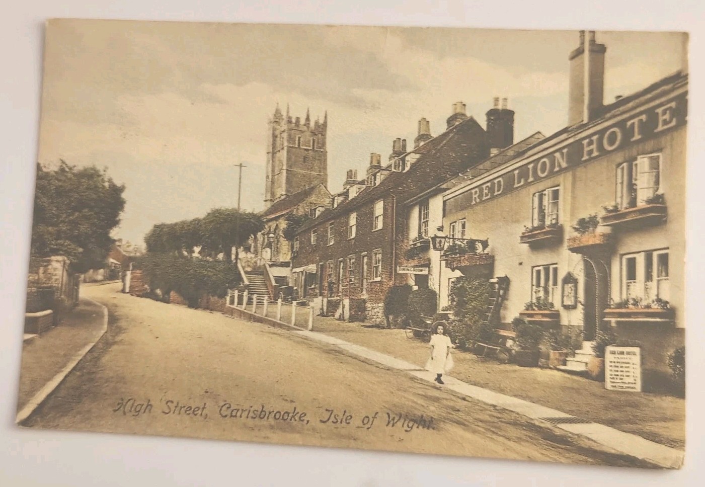 Isle Of Wight England Village Carisbrooke Red Lion Hotel C1900s Postcard 