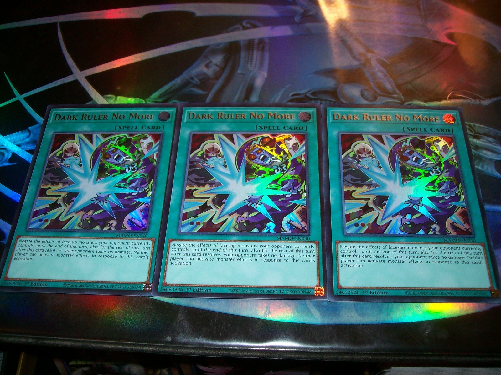 3x Dark Ruler No More 1st Edition Ultra Rare MAMO-EN040 Yu-Gi-Oh 3x Dark Ruler No More 1st Edition Ultra Rare MAMO-EN040 Yu-Gi-Oh