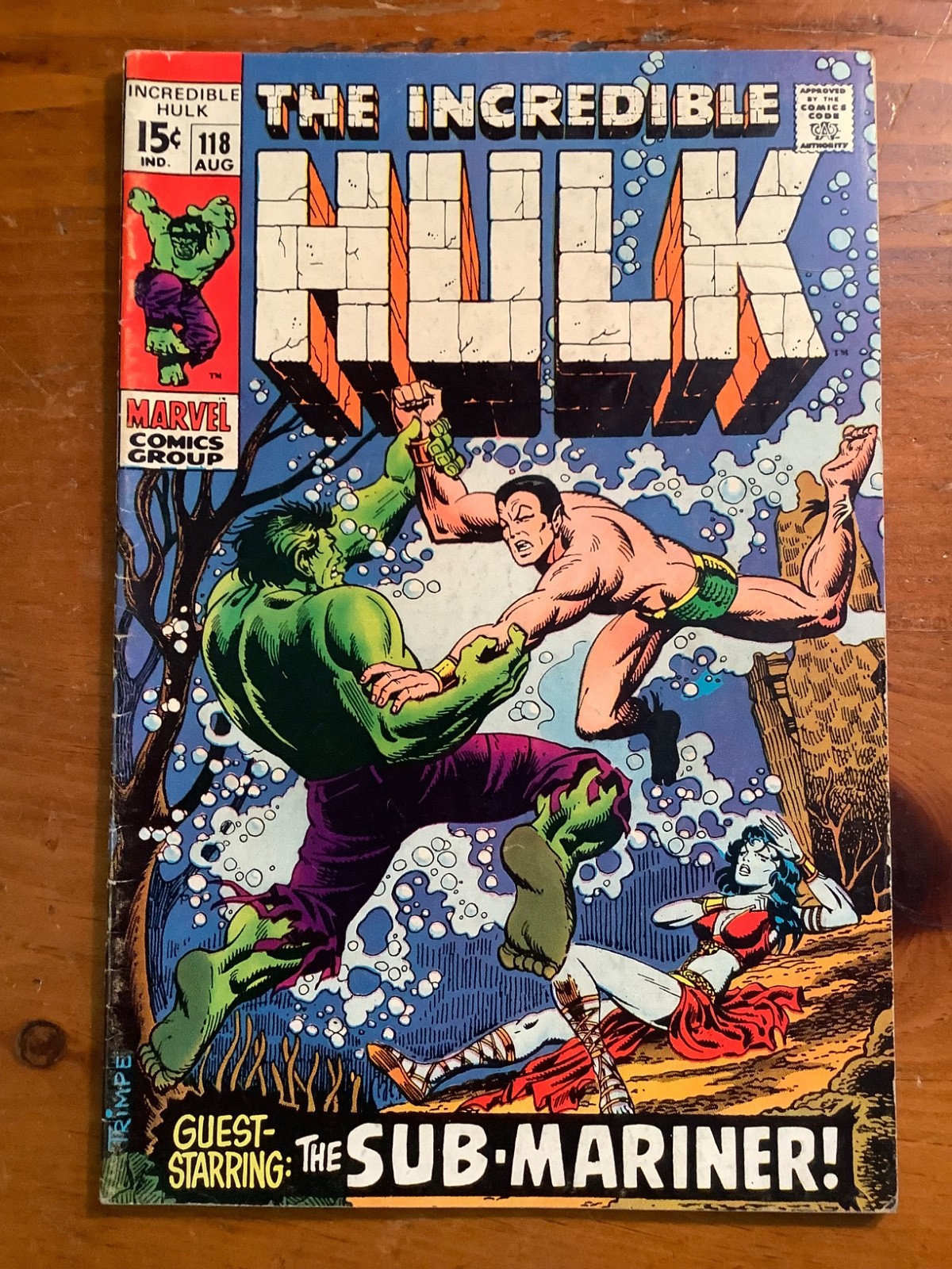 Incredible Hulk 118 Marvel 1969 Classic Hulk vs Sub-Mariner Battle BIN Incredible Hulk 118 Marvel 1969 Classic Hulk vs Sub-Mariner Battle BIN