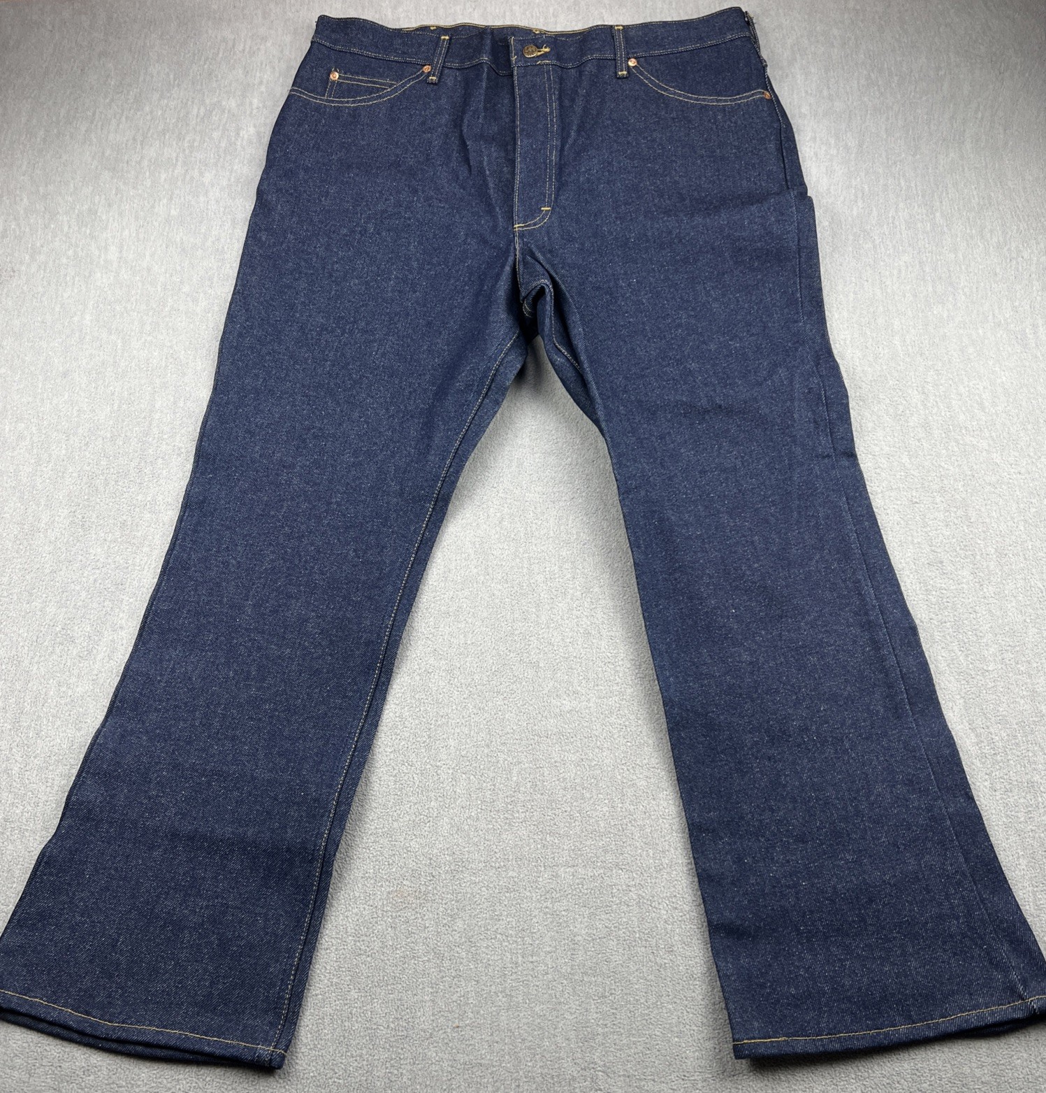 Vintage 70s Lee Riders Raw Denim Jeans Mens 40x30* Scovill Zipper Blue USA Made