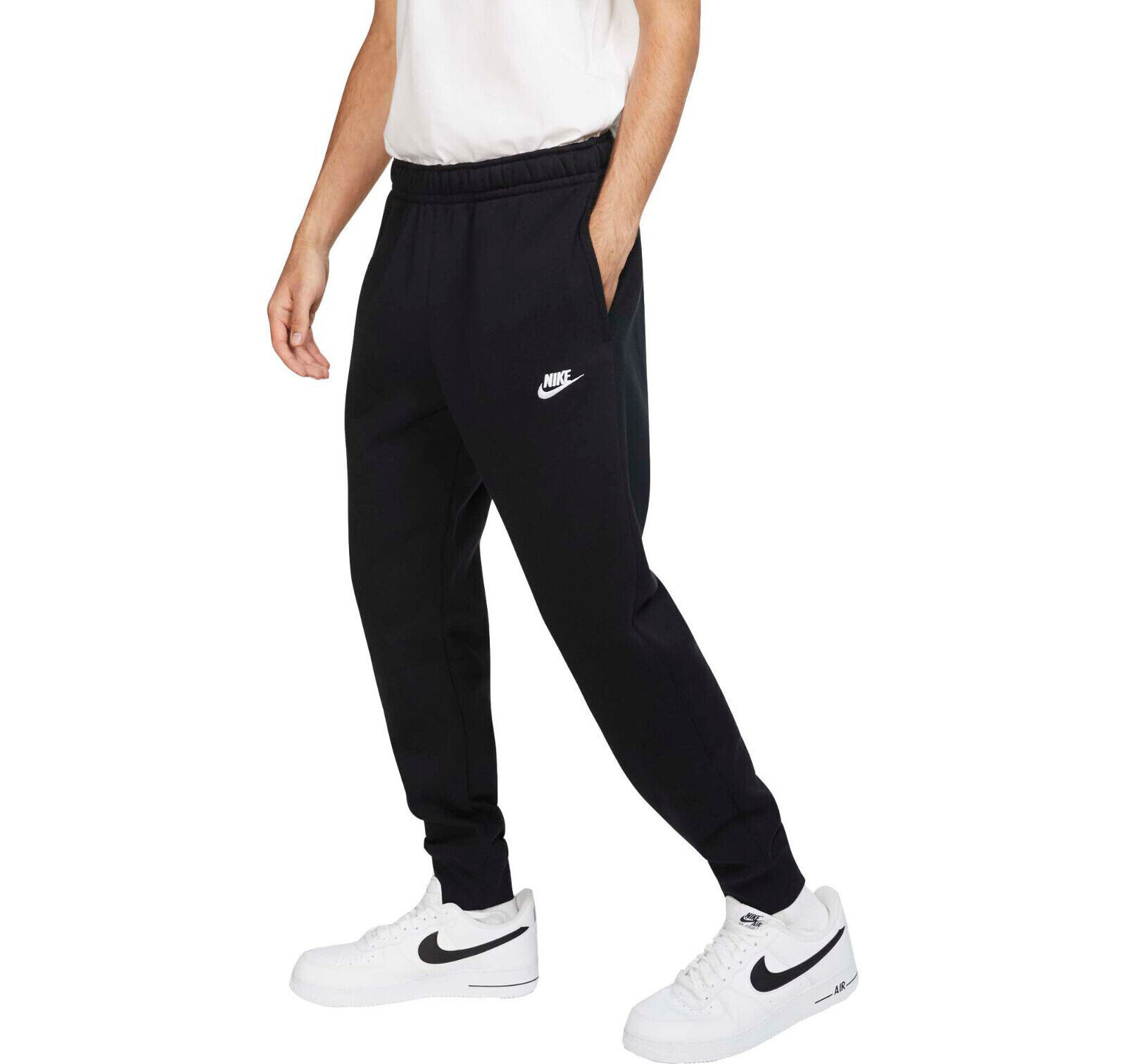 Mens Nike Swoosh Athletic Club Jogger Fleece Pants Sweatpants Black Grey New