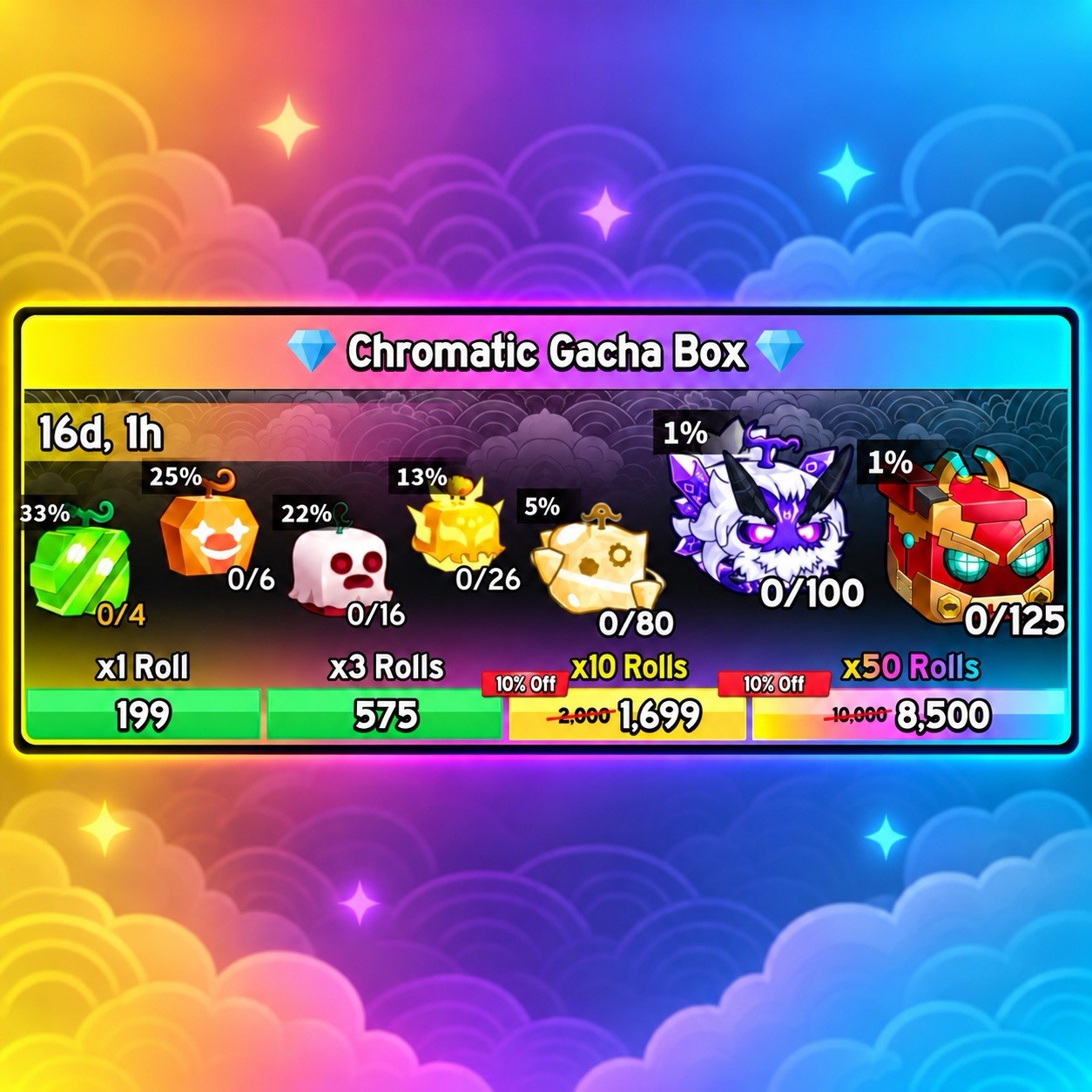 Blox Fruits - Chromatic Gacha Box (10x Spins)