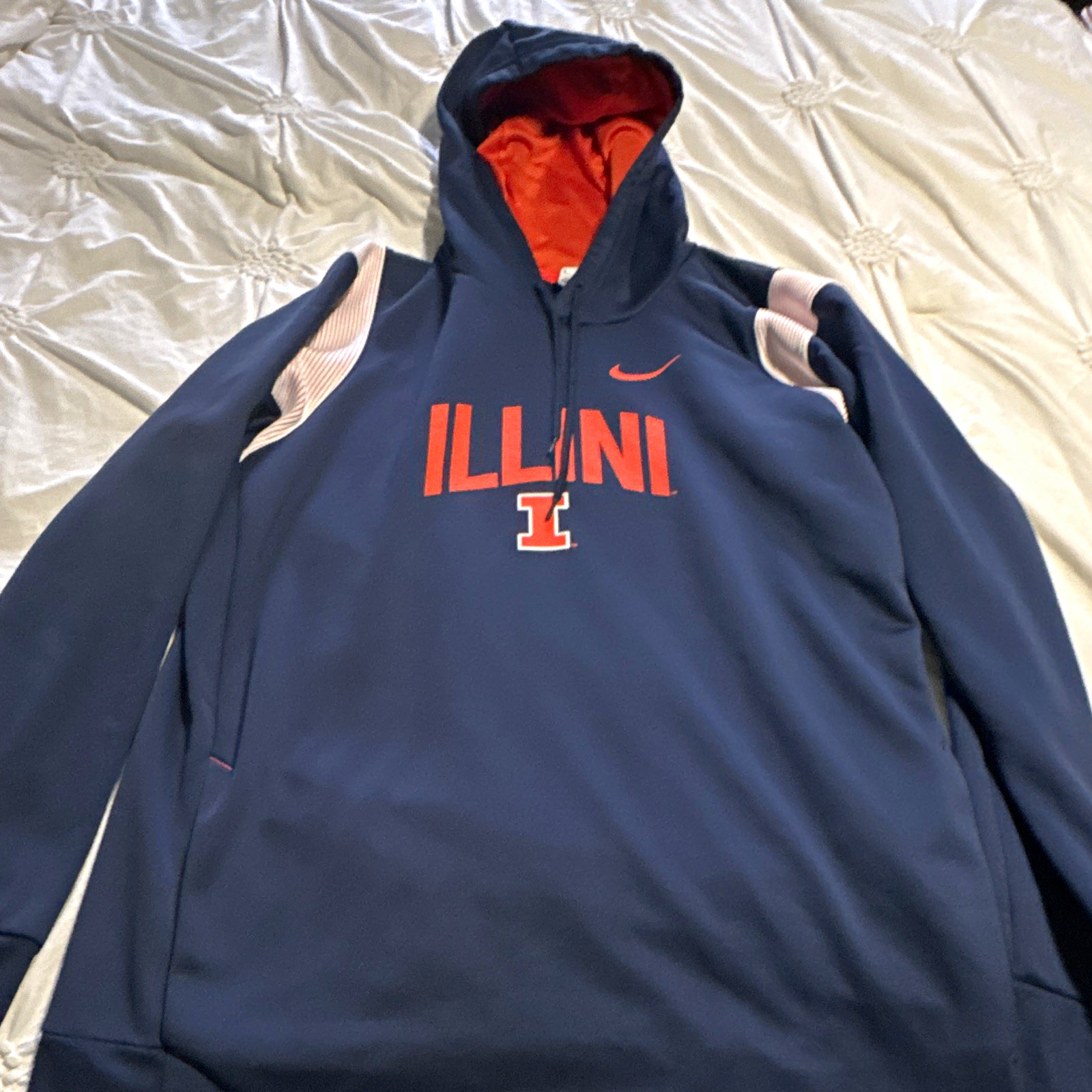 Nike Illinois Fighting Illini Therma-FIT Hoodie M Blue Orange Nike Illinois Fighting Illini Therma-FIT Hoodie M Blue Orange