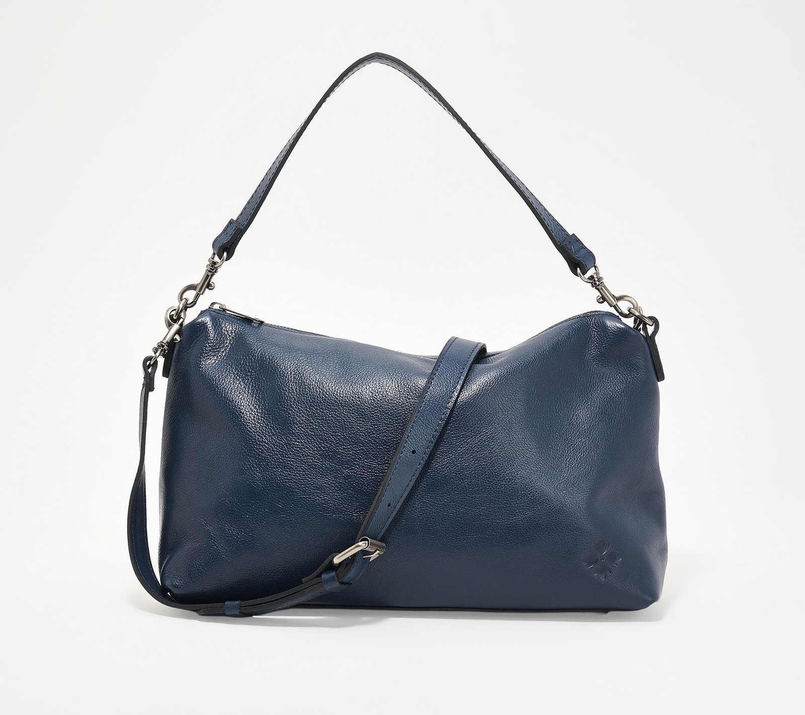 Patricia Nash Maura Crossbody in Leather or Suede DenimBlueLeathr New Patricia Nash Maura Crossbody in Leather or Suede DenimBlueLeathr New