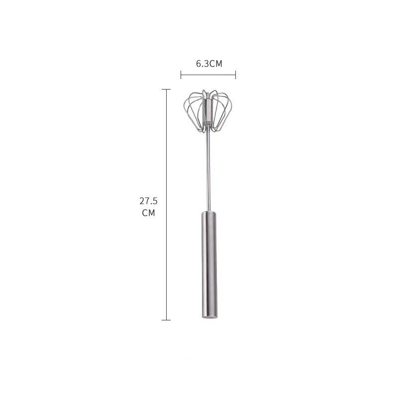 3x Egg Whisk, Upgraded Stainless Steel Semi Automatic Whisk Hand Wisk Egg Beater
