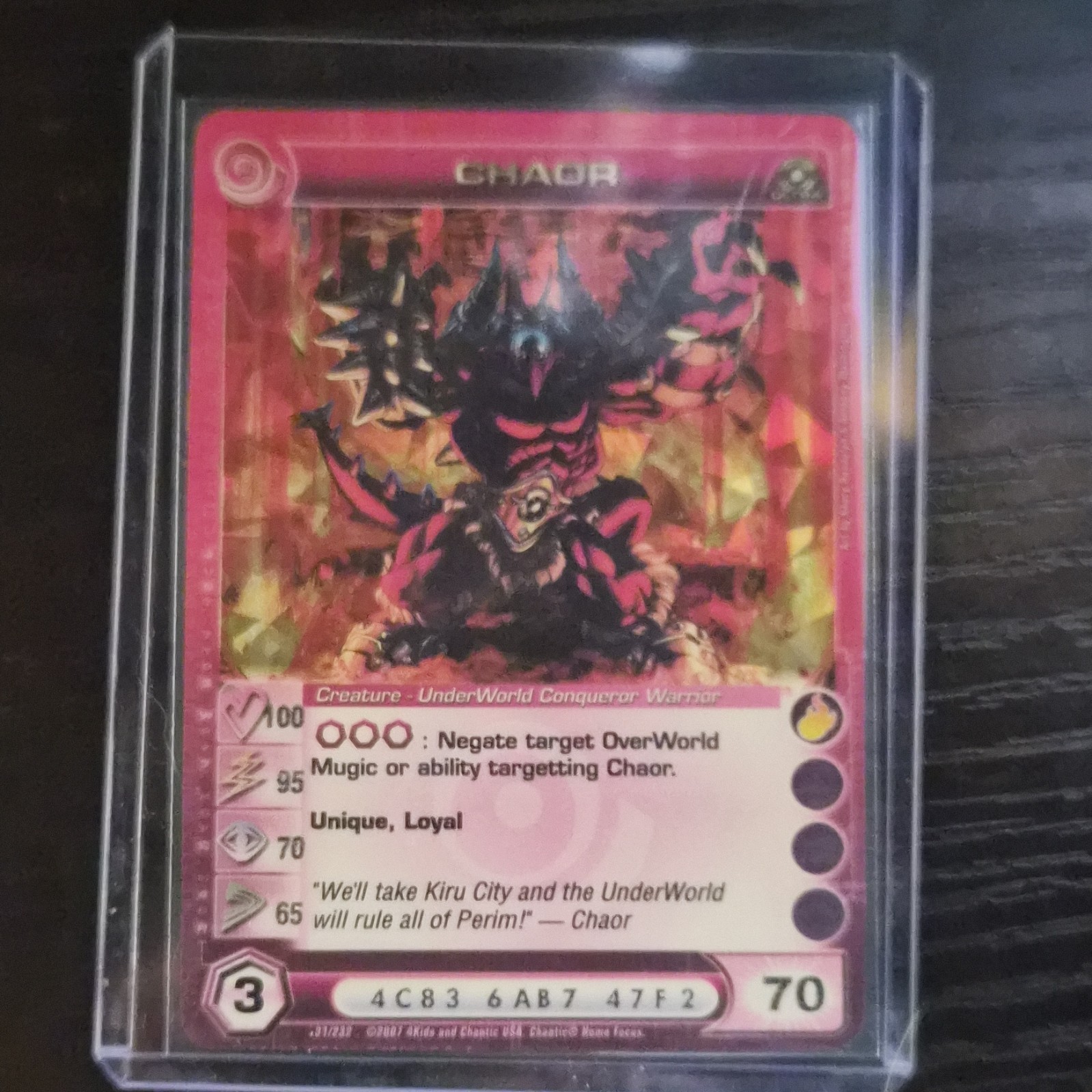 Chaotic Chaor Dawn of Perim 1/213 Ultra Rare Foil Unique Creature Eng 2007