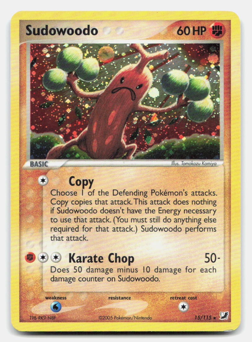 Sudowoodo 15/115 Rare Unseen Forces Pokemon Cosmo Holo NM