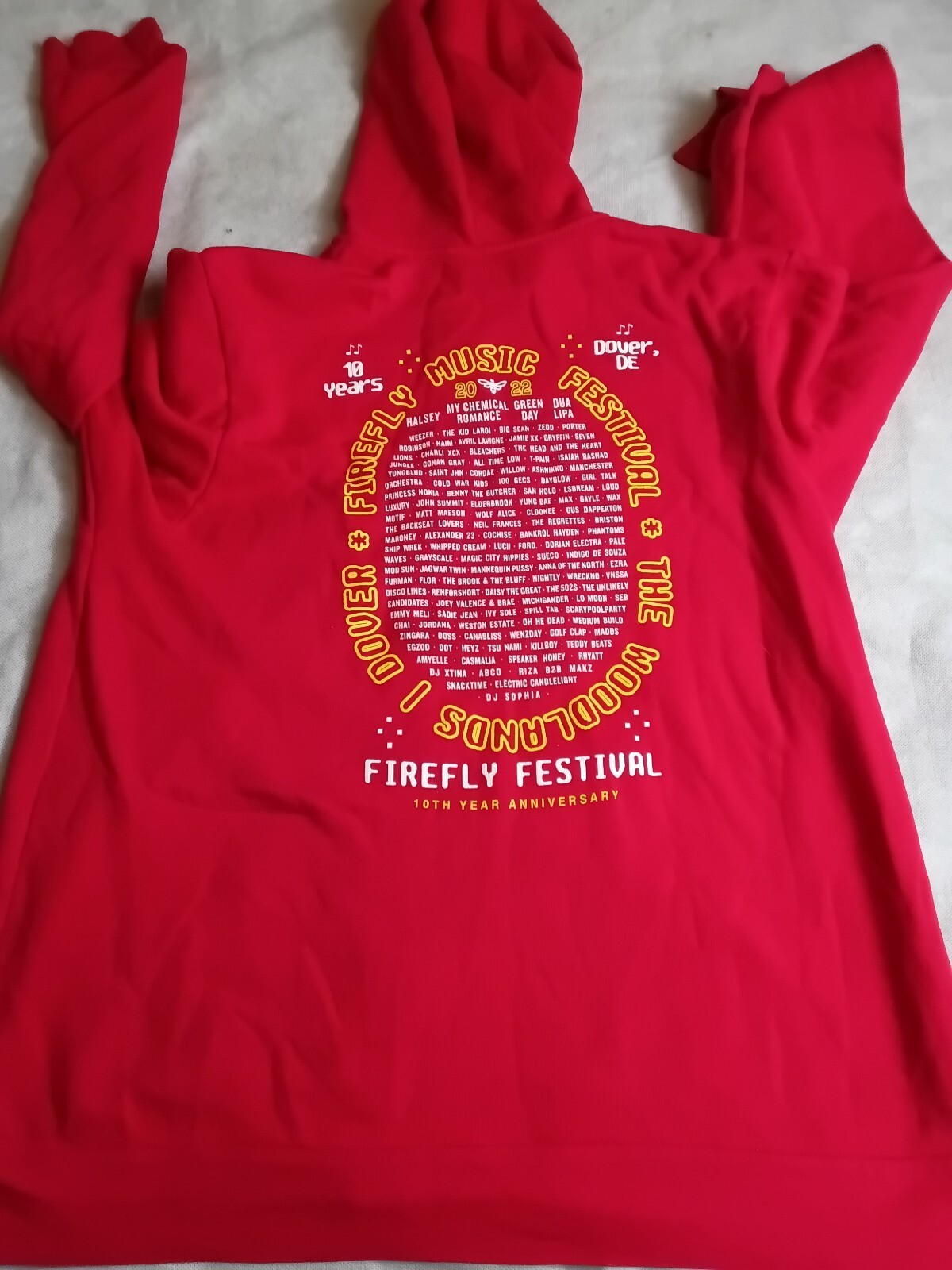 Firefly Festival 10th Year Anniversary Hoodie XL Full Zip Music Concert
