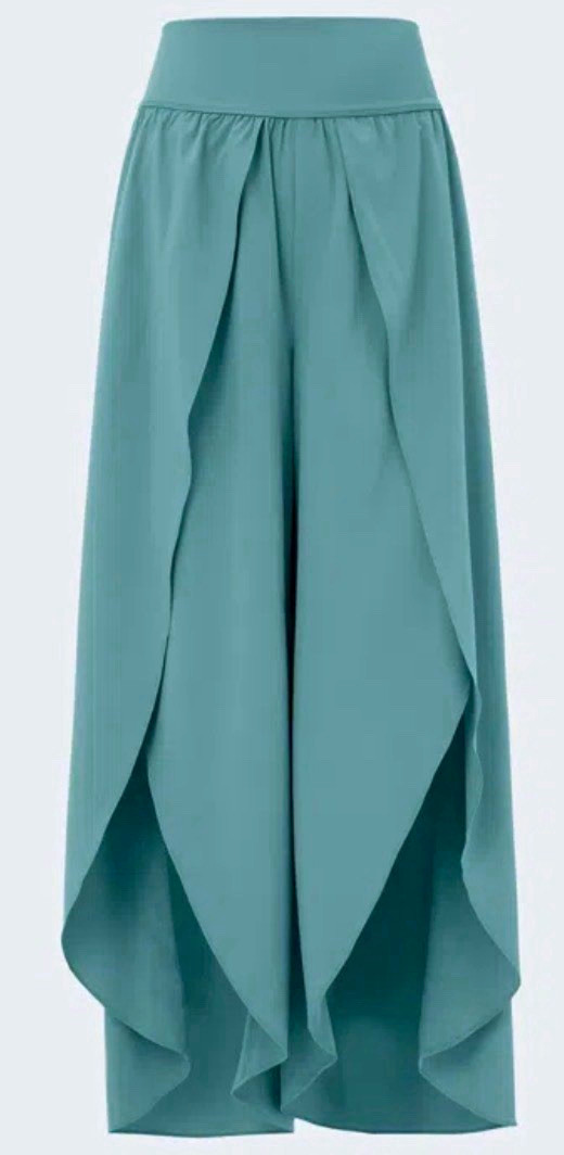 HaLaRa WoMeNs BLue WiDe-LeG PaNTs SLiTs HiDDeN PoCkeT XL NWT