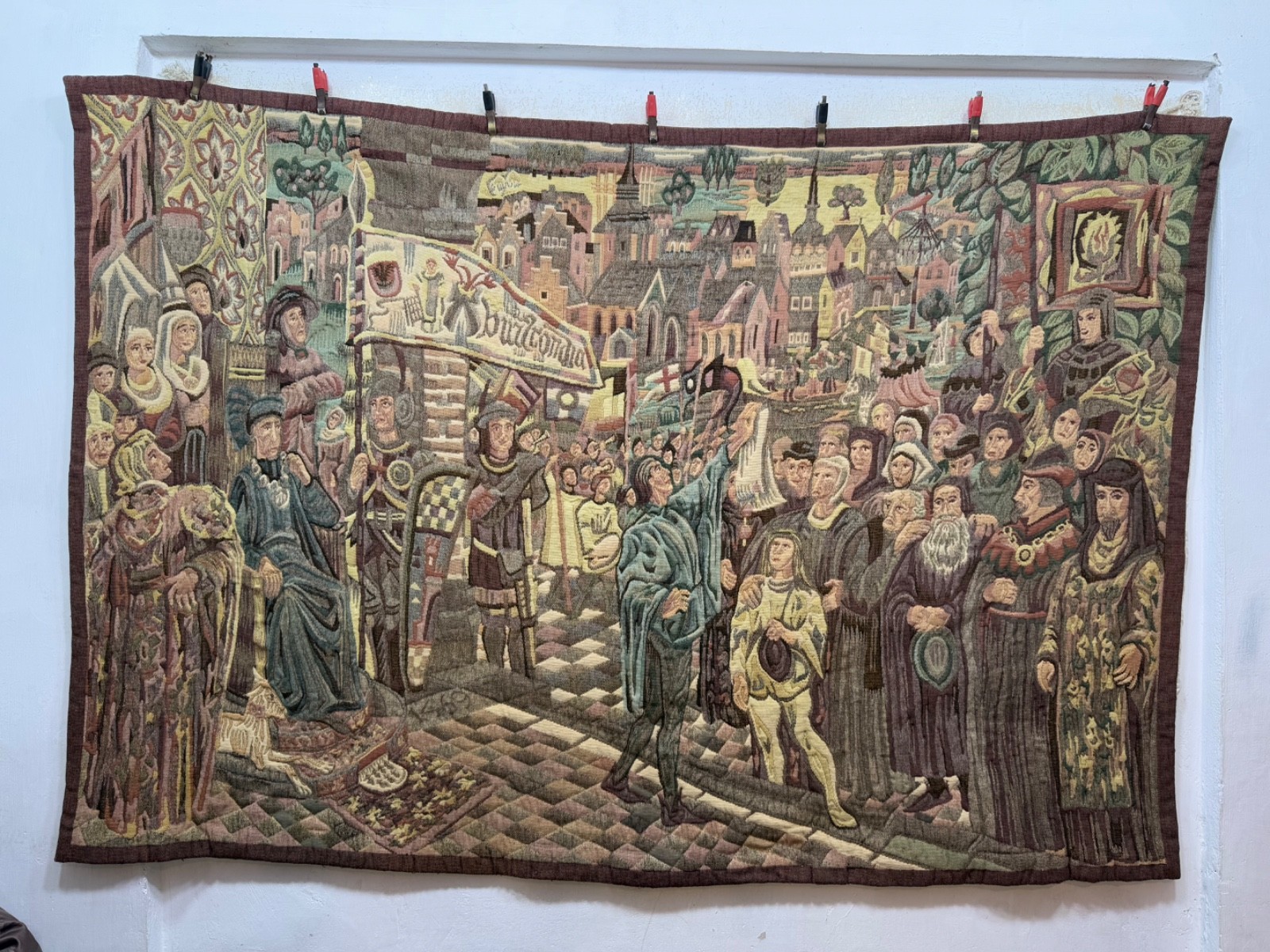 Vintage Fabulous French Medieval Style Wall Hanging Decorative Tapestry