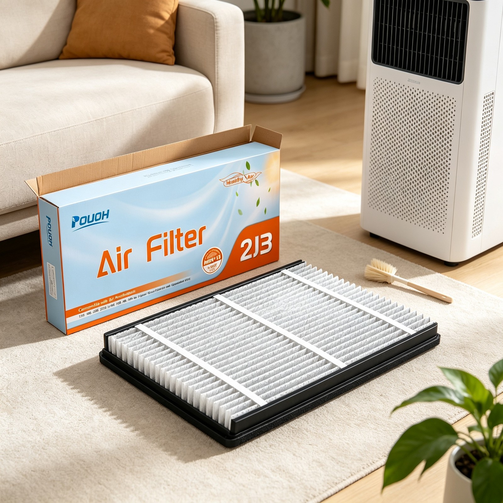 4-Pack Compatible 213 Air Filter – MERV 13 – 20x25x4 – for Whole-House Systems
