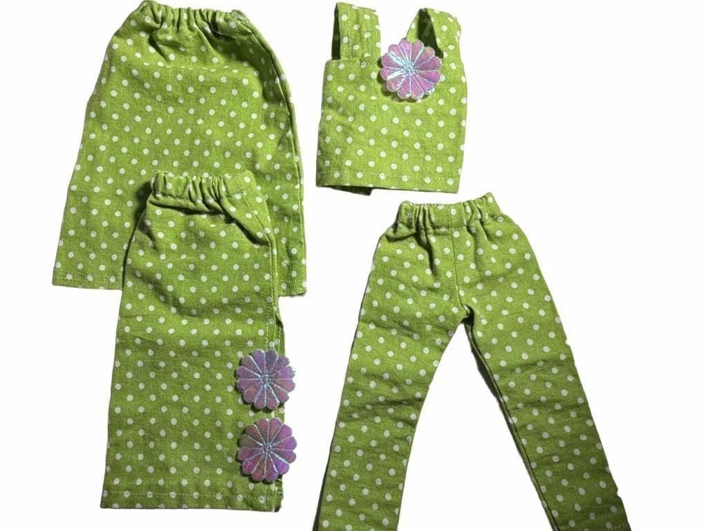Matilda Jane Green Polka Dot Doll Outfit Set