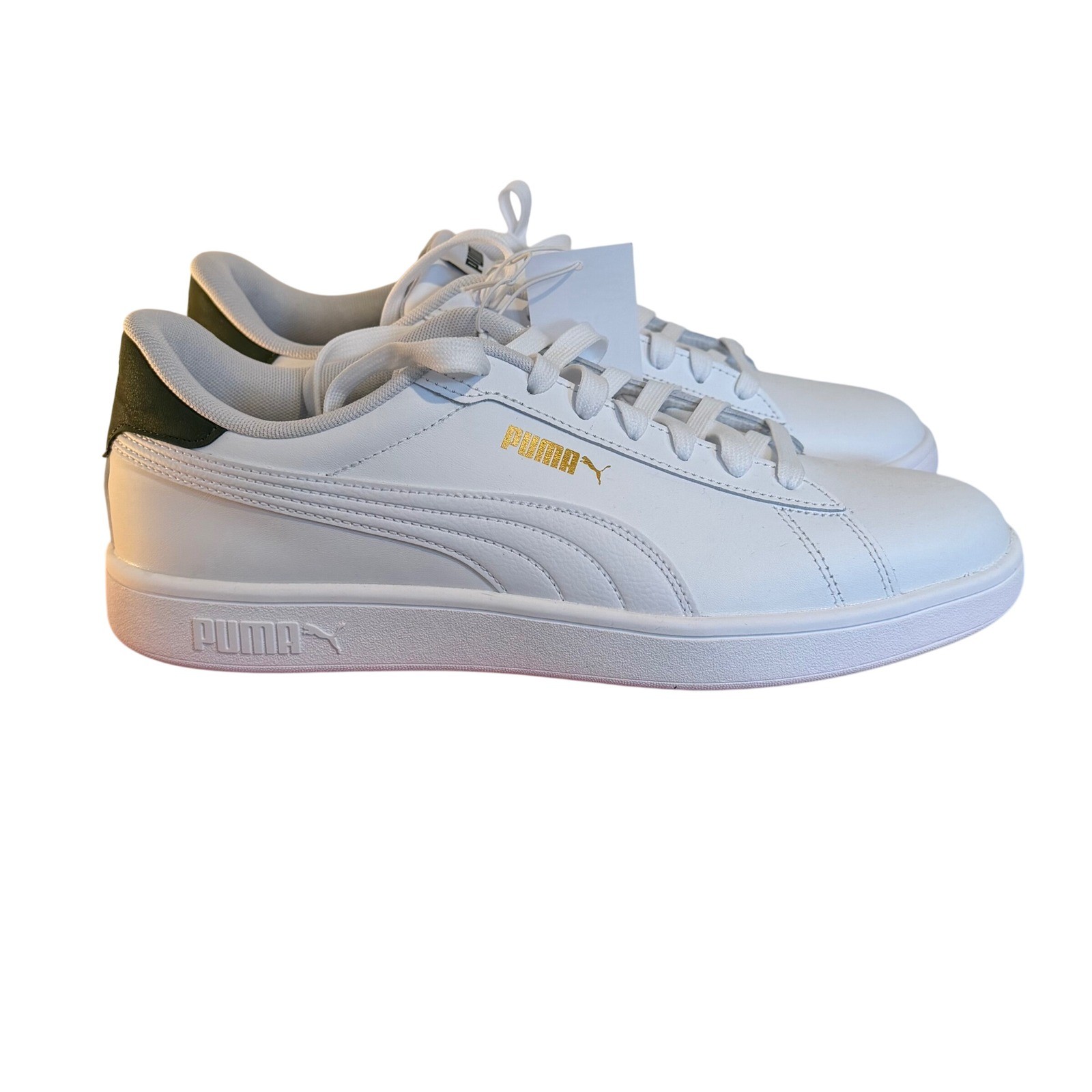 Puma Ace Court Mens Shoes White Green Gold Low Top Sneakers Size 10.5 Athleisure