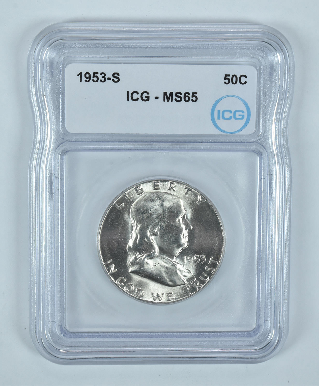 1953-S Franklin Half Dollar MS65 ICG