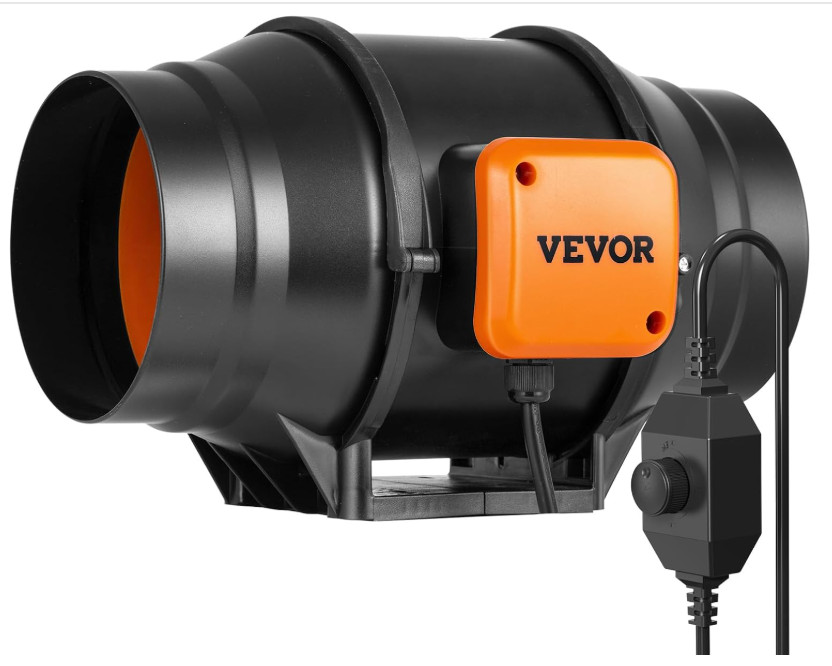 VEVOR 6 Inch Inline Duct Fan HVAC Exhaust Blower Kit AC Variable Speed Control