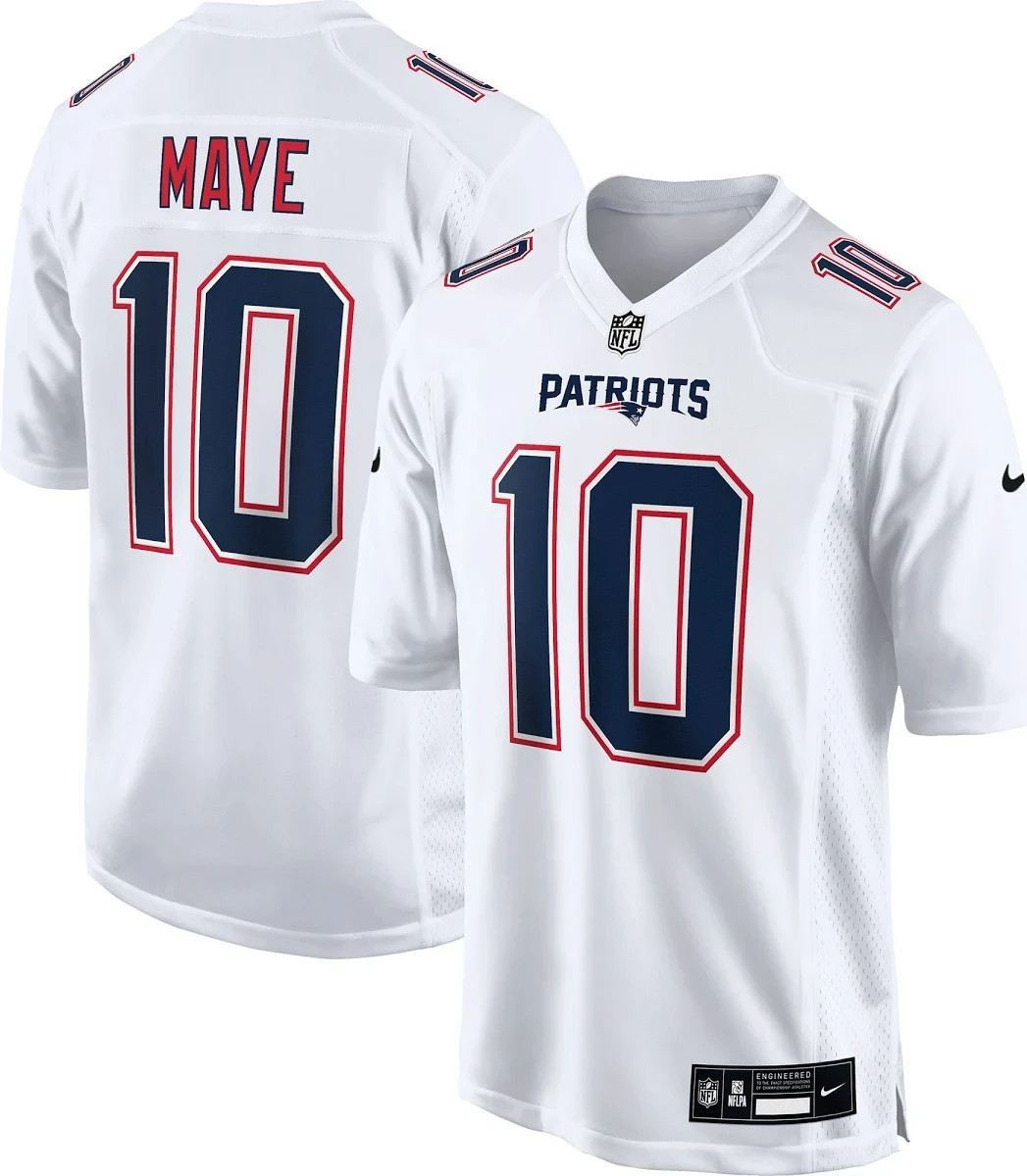 Nike Drake Maye XXL New England Patriots Player Game Jersey - White Football