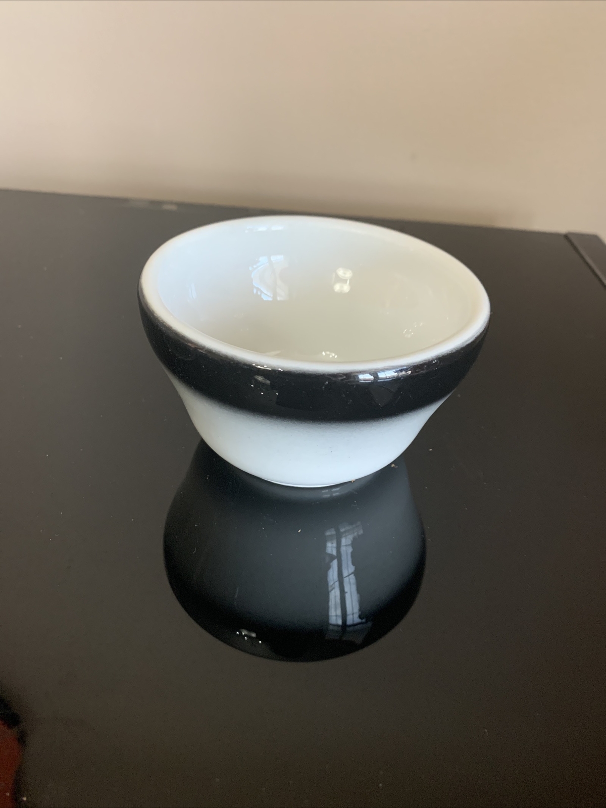 Jackson China Falls Creek PA White and Black 4” Soup Dessert Cup 1946-1965