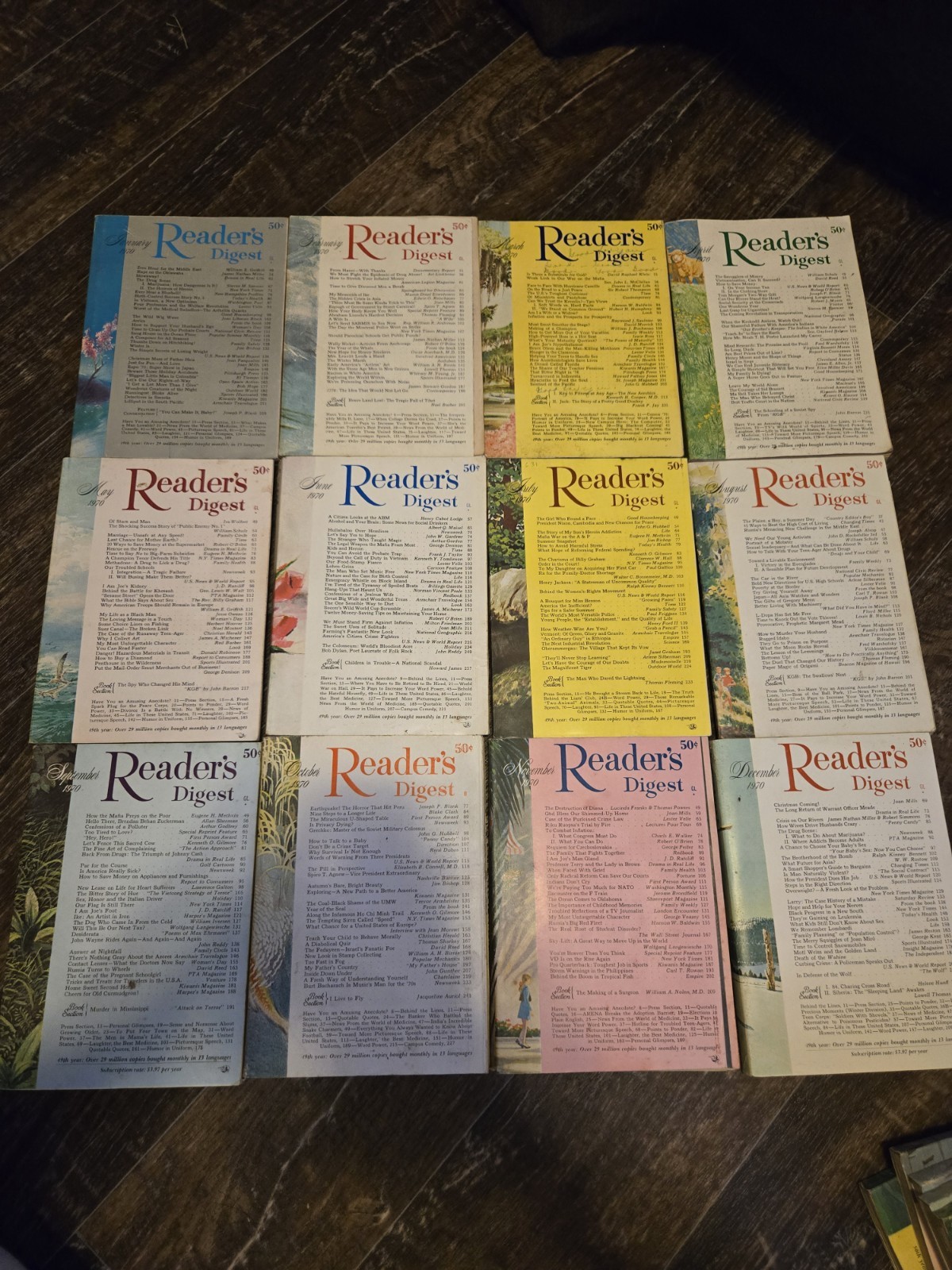 Vintage Reader\'s Digest Lot 12 1970s Magazines with intact coupons ads stories Vintage Reader\'s Digest Lot 12 1970s Magazines with intact coupons ads stories