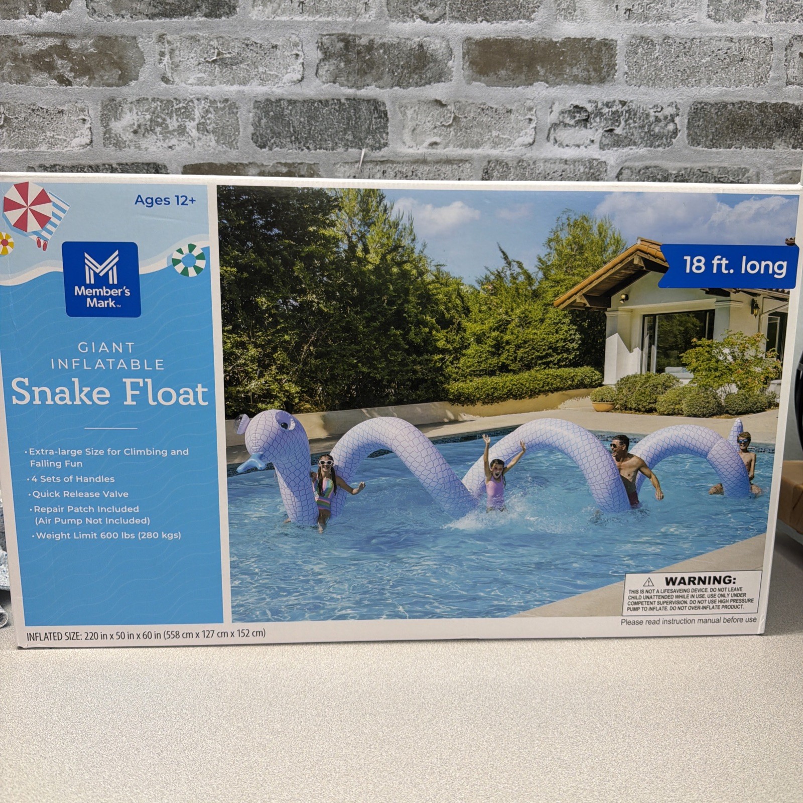 Member\'s Mark Giant Inflatable Snake Float, Extra Large, 4-Person Capacity Member\'s Mark Giant Inflatable Snake Float, Extra Large, 4-Person Capacity