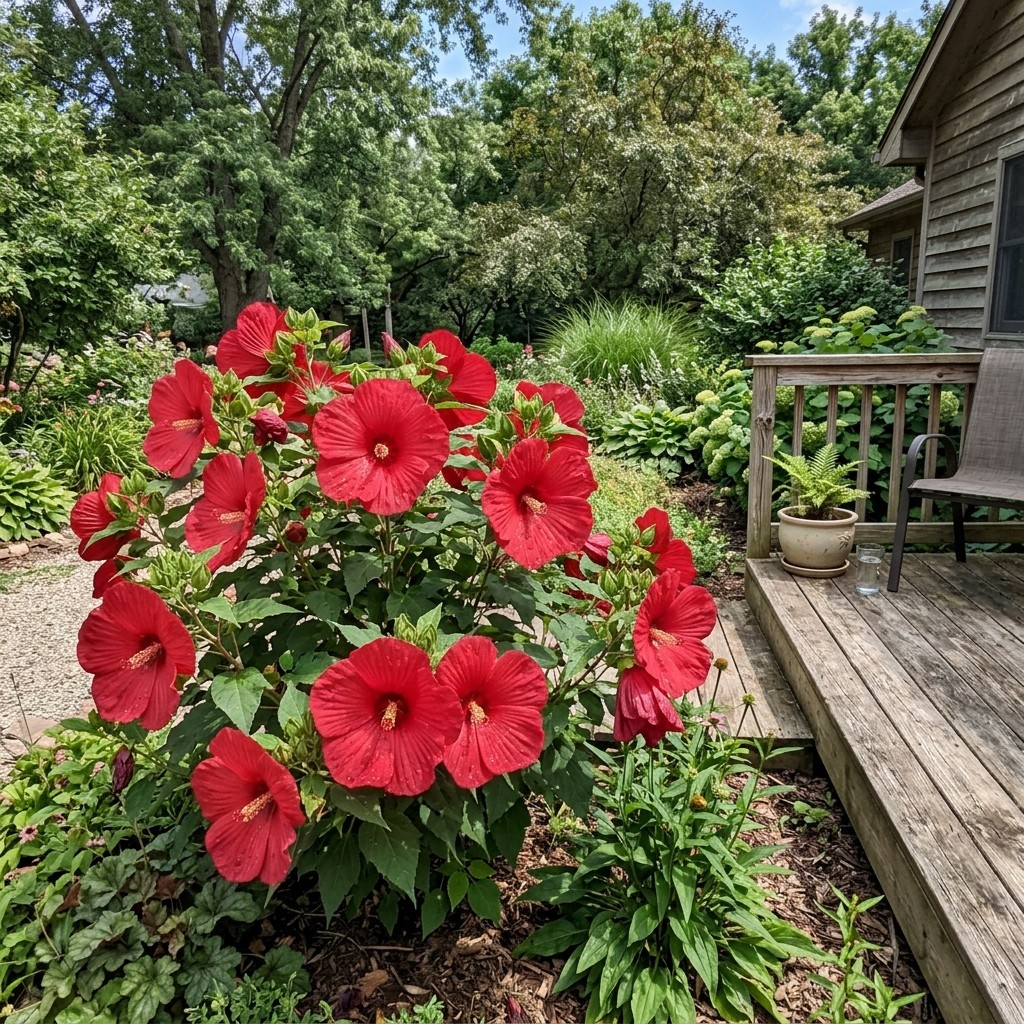 100 Hardy Red Hibiscus Seeds Nature Inspired Landscape - Non-GMO Heirloom