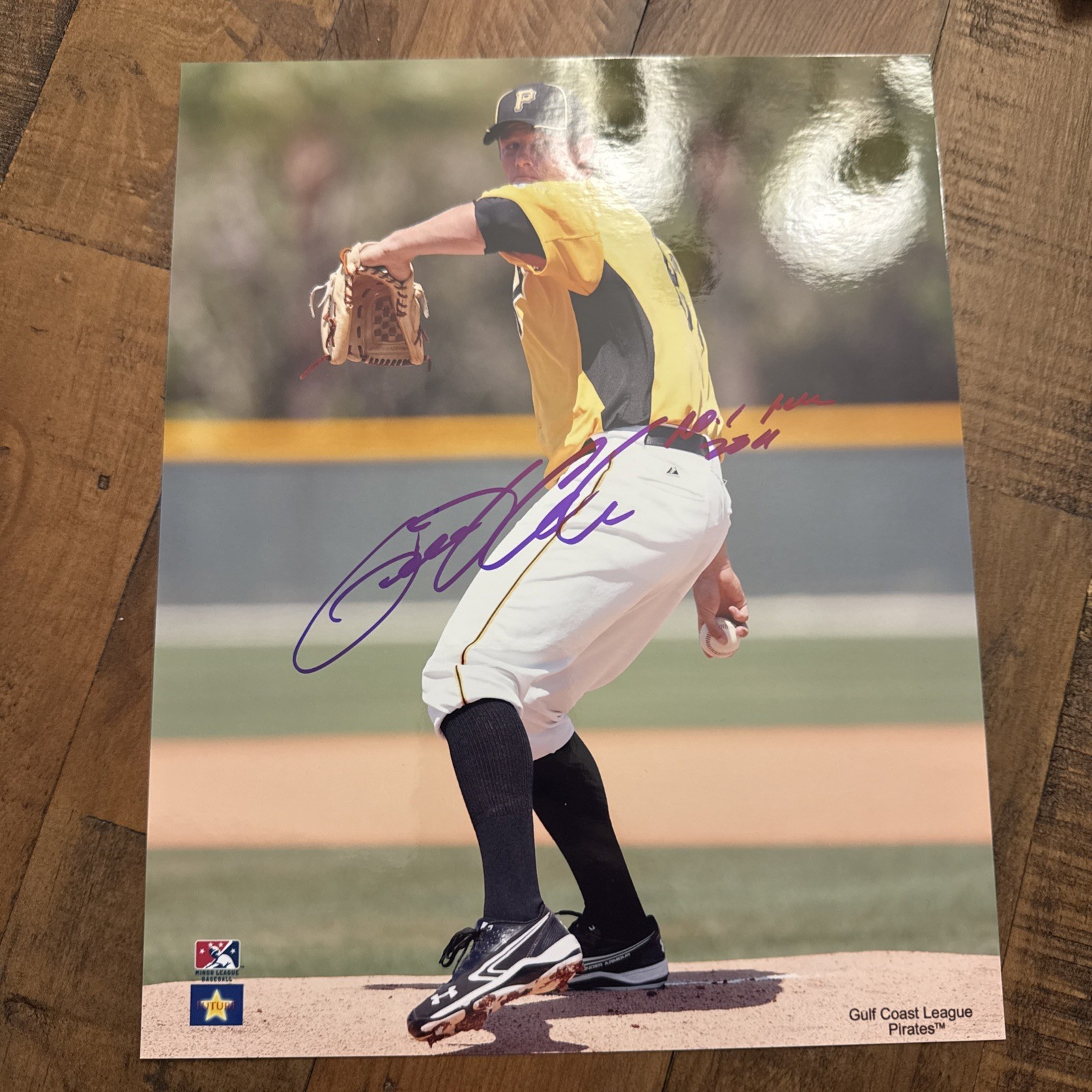 Autographed Gerrit Cole 8x10 Photo with #1 pick inscription. Yankees Pirates