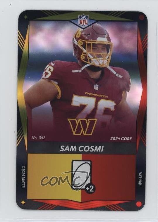 2024 Mattel UNO Elite Yellow & Red Foil Sam Cosmi #047 0c4