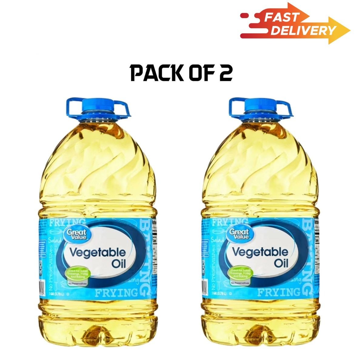 (2 pack )Great Value Vegetable Oil, 1 Gallon choice for all of your cooking New