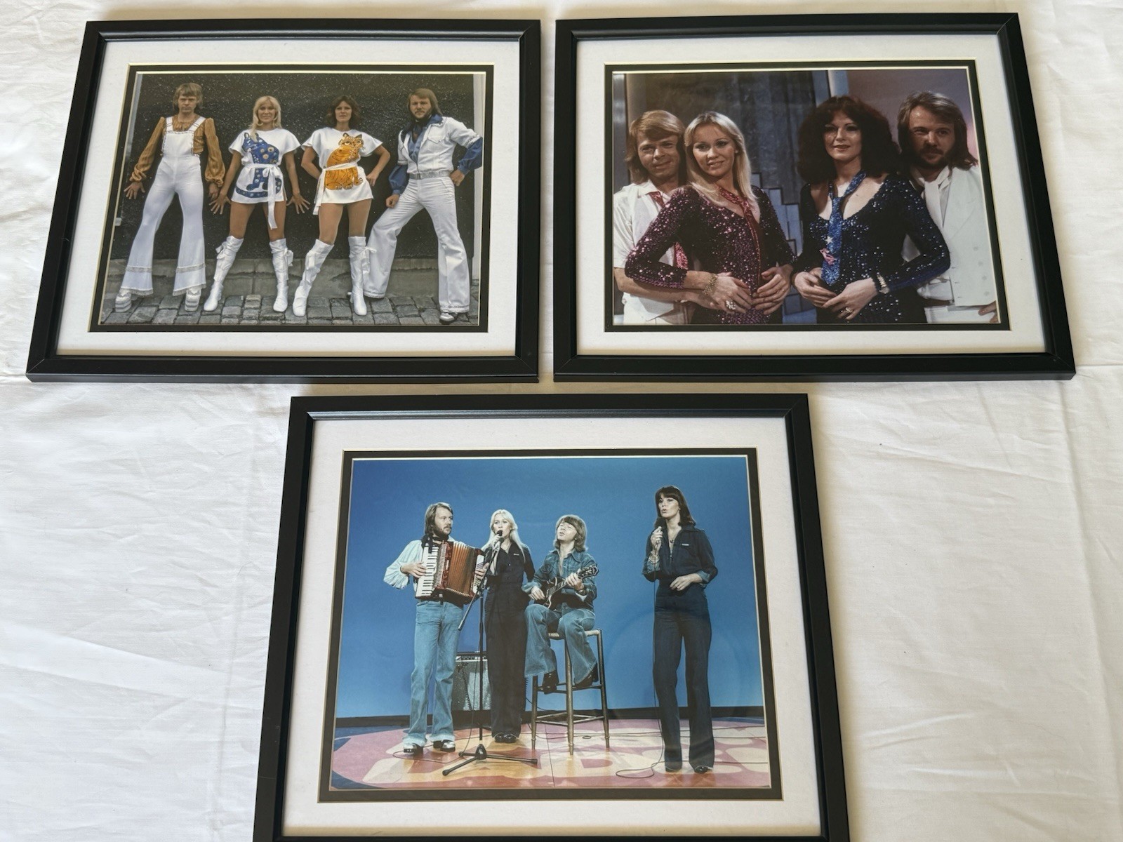 3 ABBA Photos / Pictures - Double Mounted & Framed - Excellent 3 ABBA Photos / Pictures - Double Mounted & Framed - Excellent