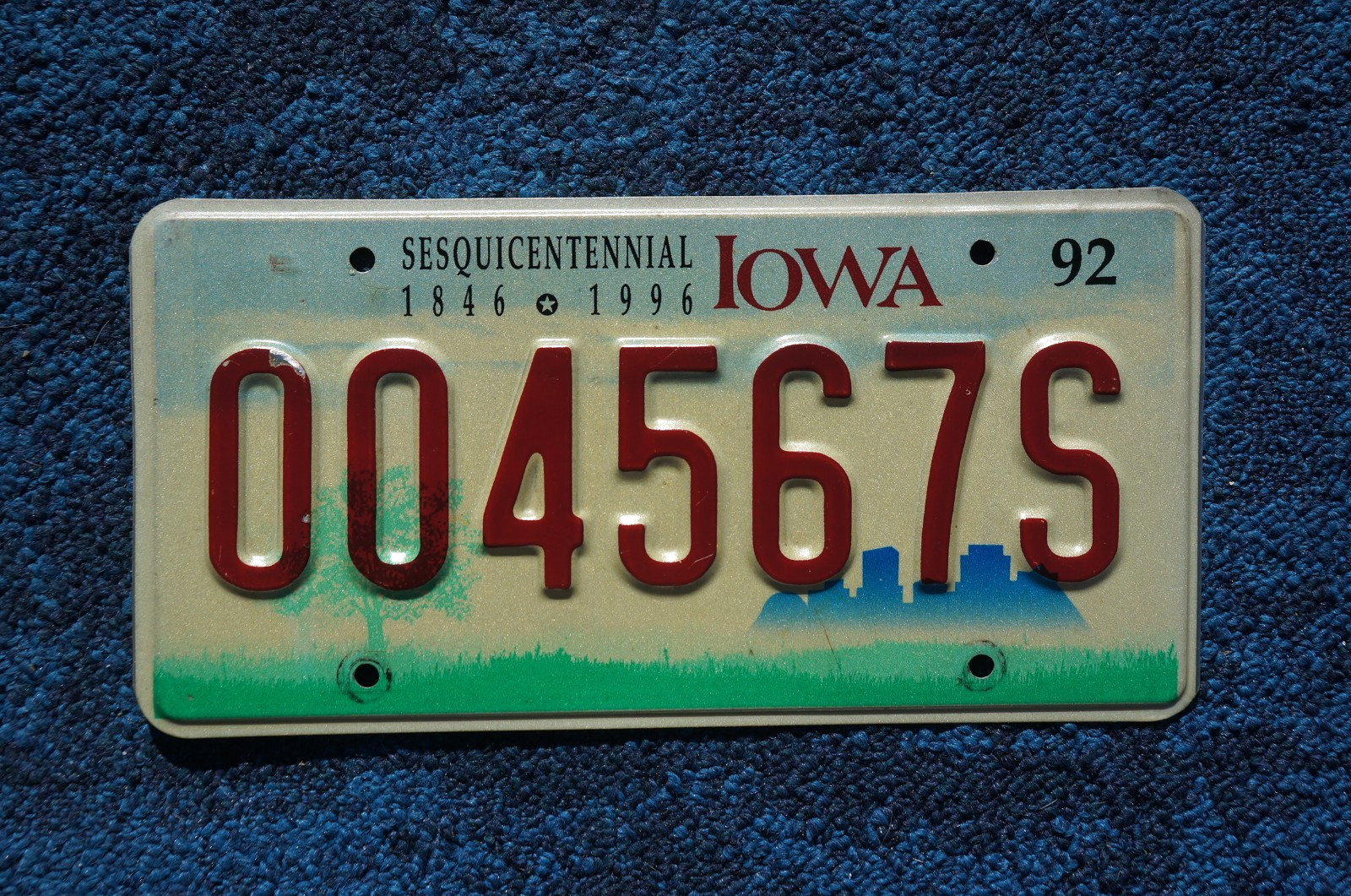 1992 IOWA License Plate - Sesquicentennial 1992 IOWA License Plate - Sesquicentennial