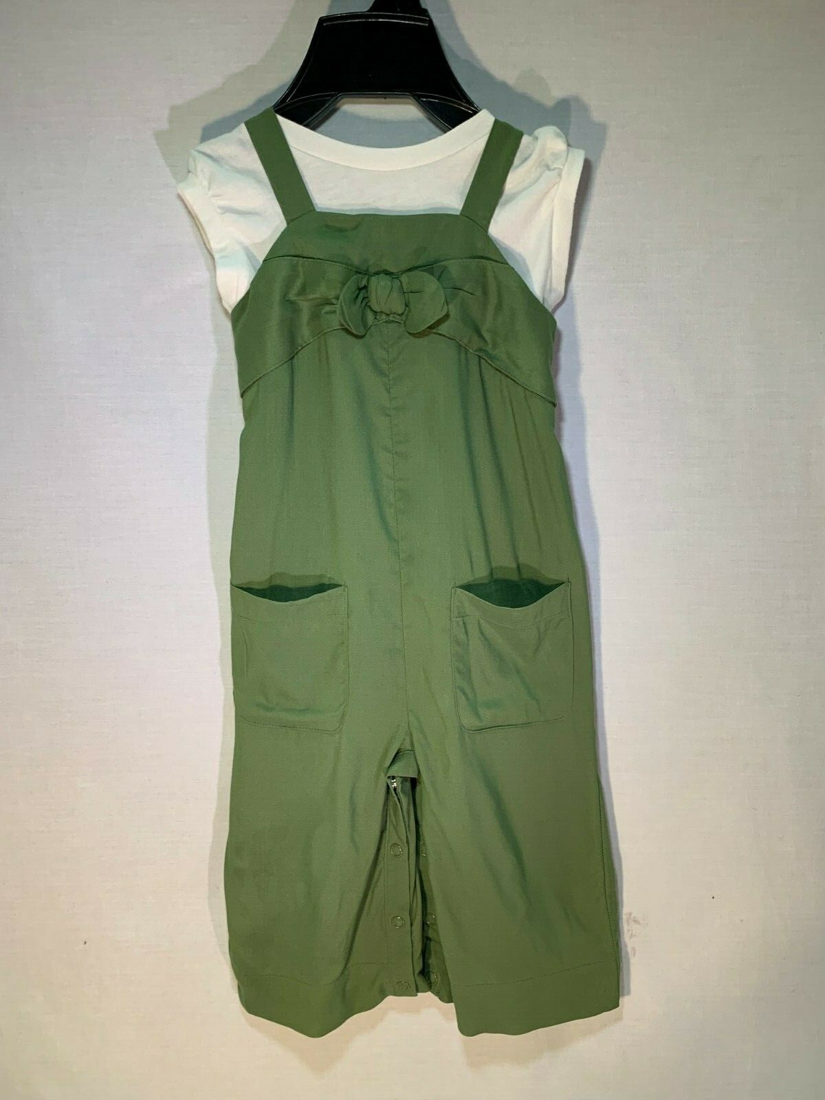 Genuine Kids Oshkosh B'gosh Baby Green Overall White T-Shirt Set 18M