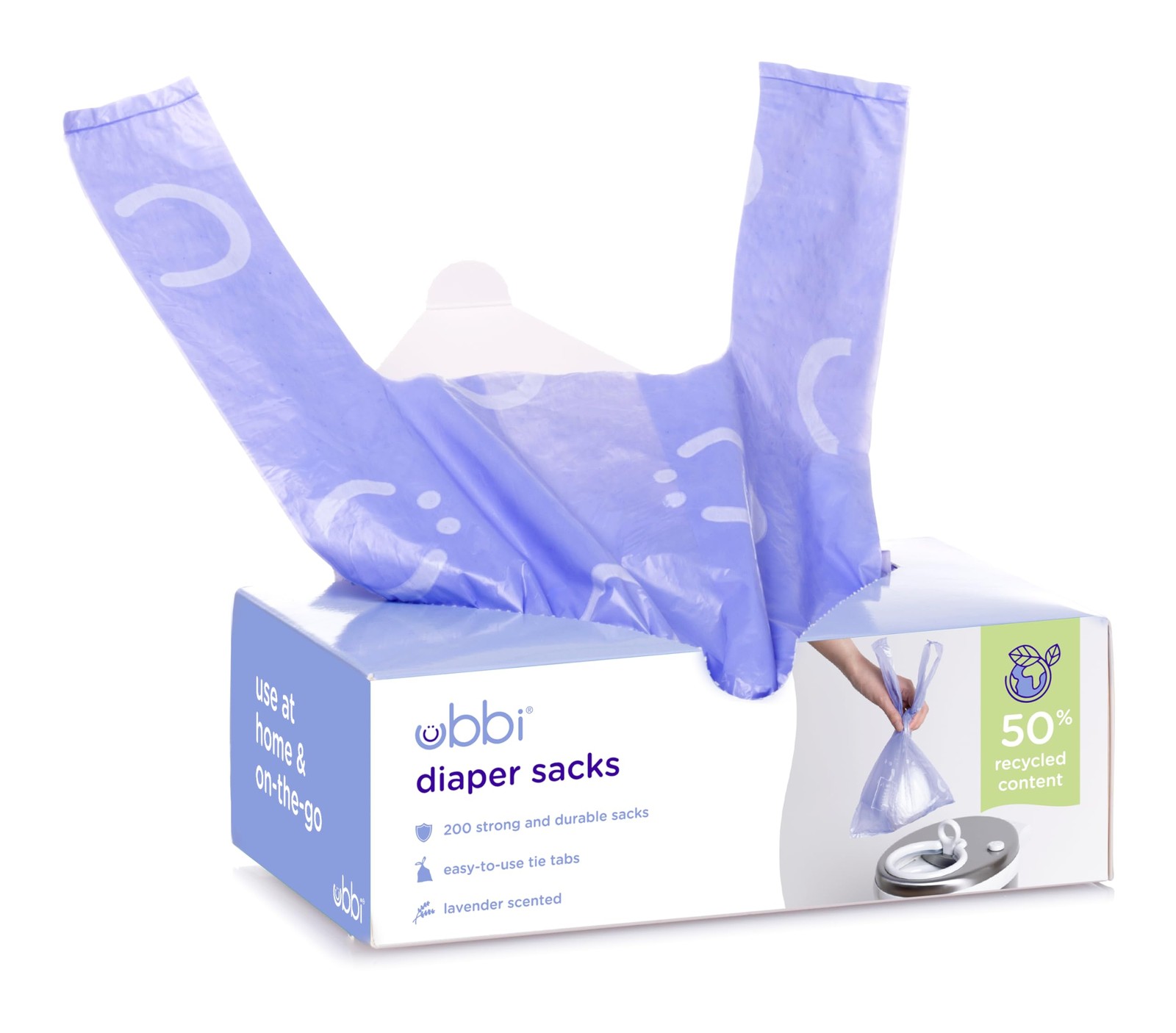 Ubbi Disposable Diaper Sacks, Lavender Scented, Easy-To-Tie 200, 200 Count Ubbi Disposable Diaper Sacks, Lavender Scented, Easy-To-Tie 200, 200 Count